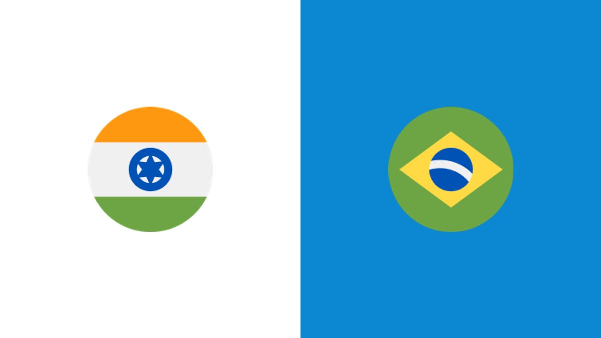 Graphic previewing the match between India and Brazil.