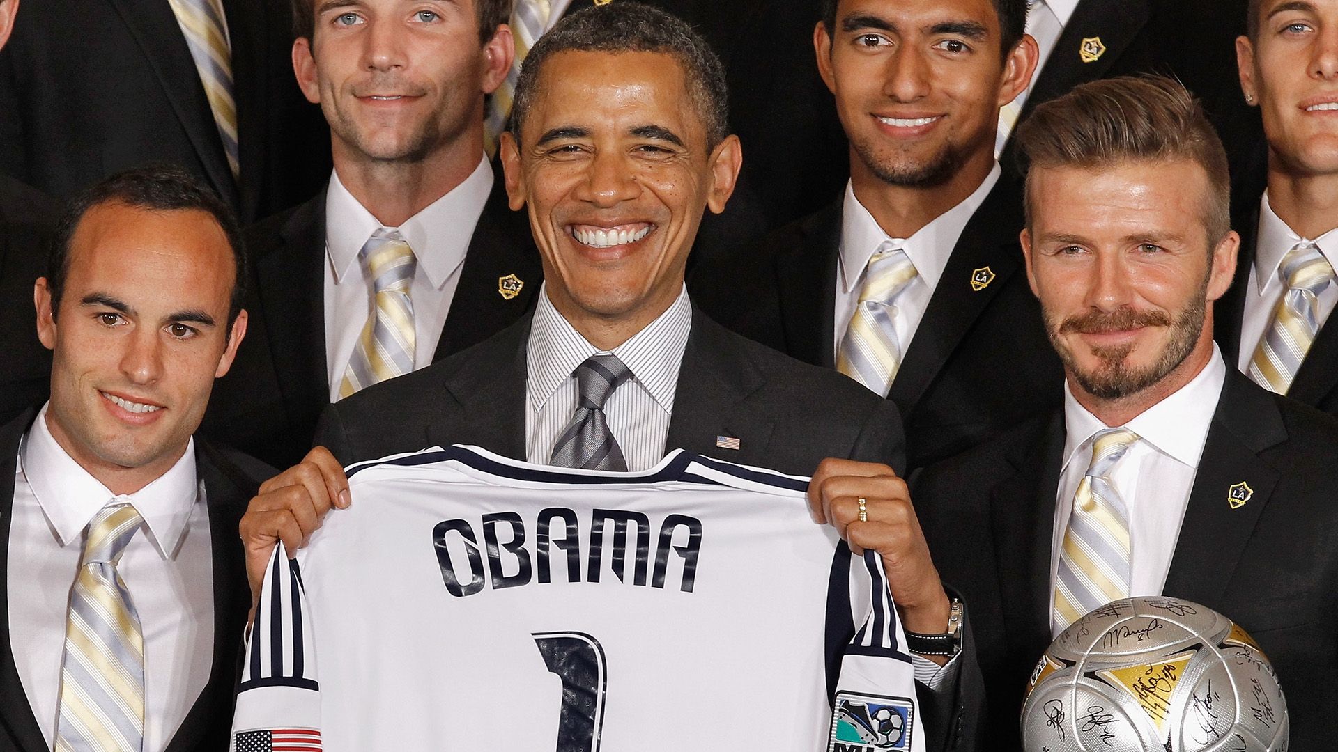 Barack Obama Landon Donovan David Beckham LA Galaxy