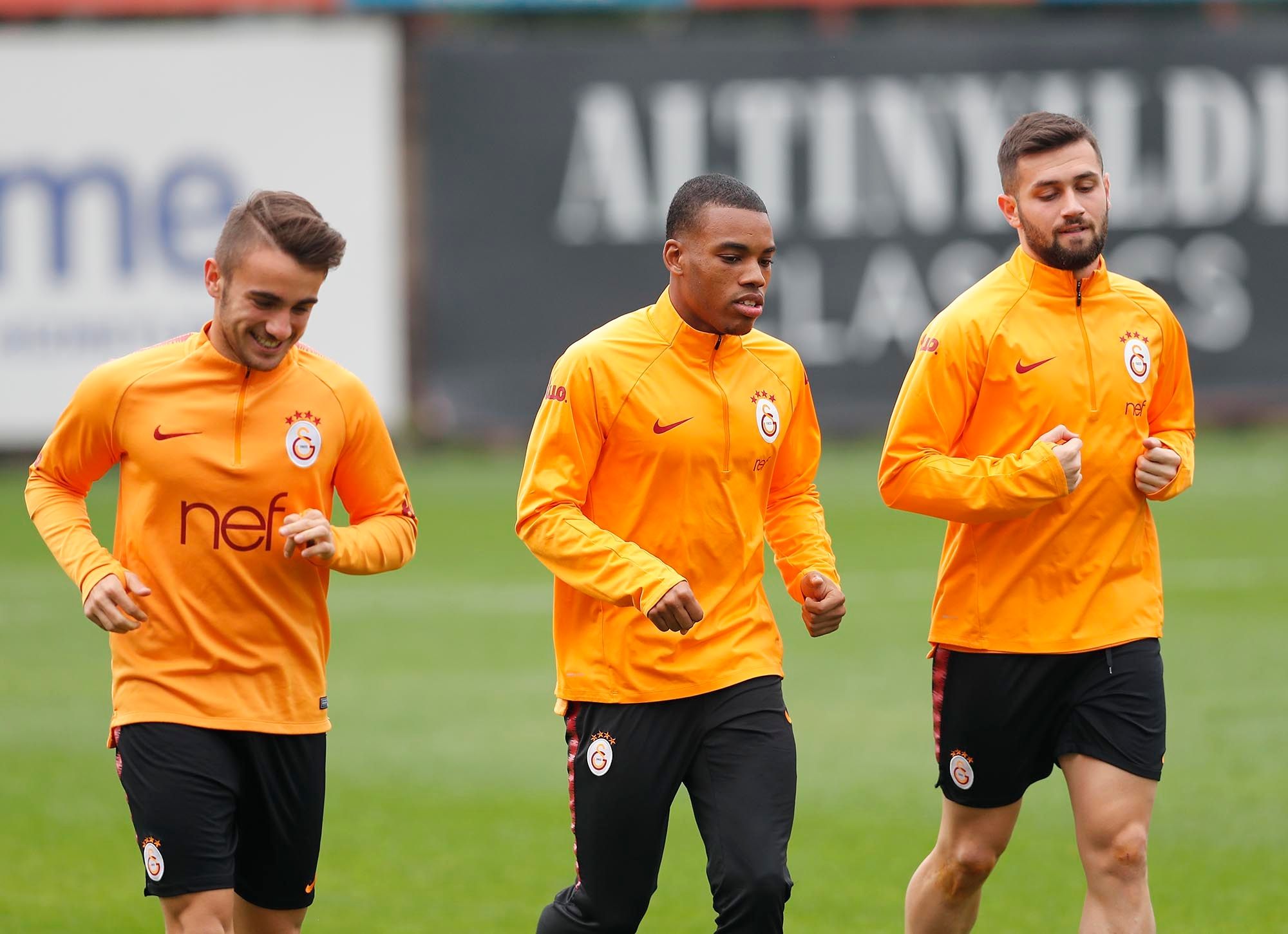 Celil Yuksel Garry Rodrigues Omer Bayram Galatasaray Training