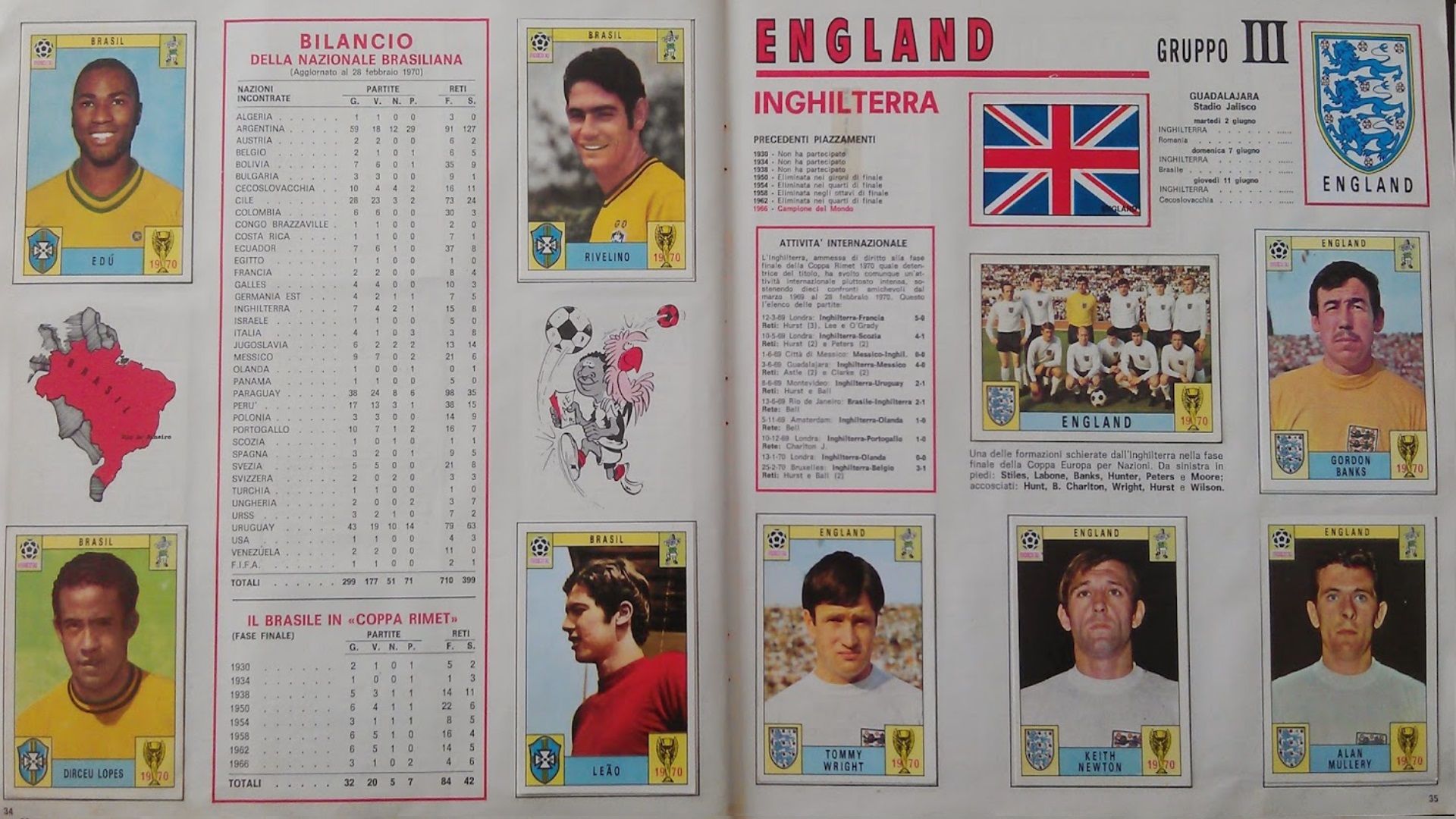 Seleção Brasil album Copa do Mundo 1970.1