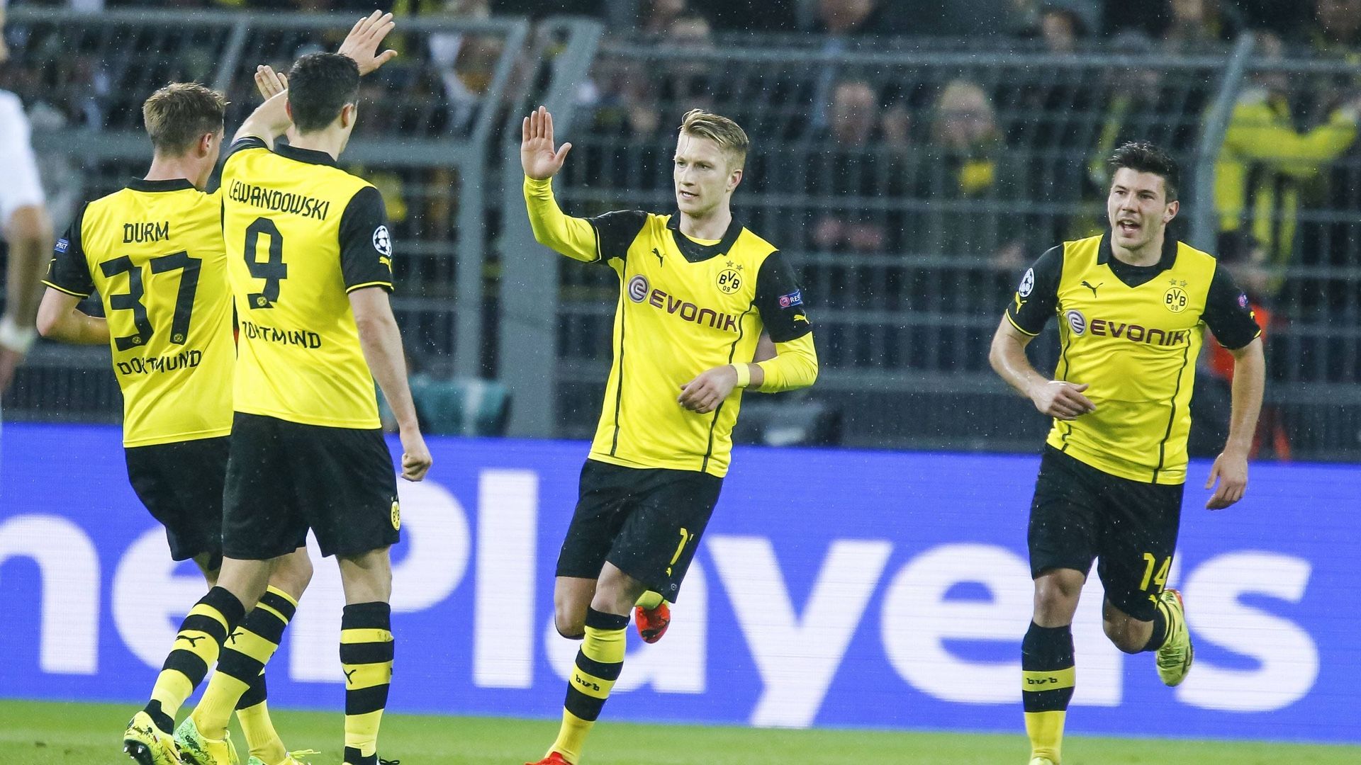 Milos Jojic Marco Reus Robert Lewandowski Borussia Dortmund 2014