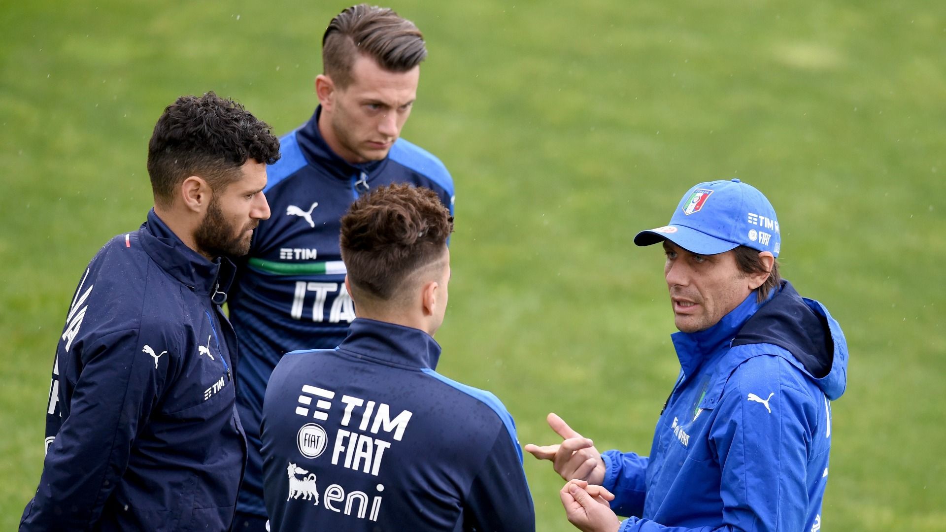 Italy training session Antonio Conte Antonio Candreva Stephan El Shaarawy Federico Bernardeschi 03062016