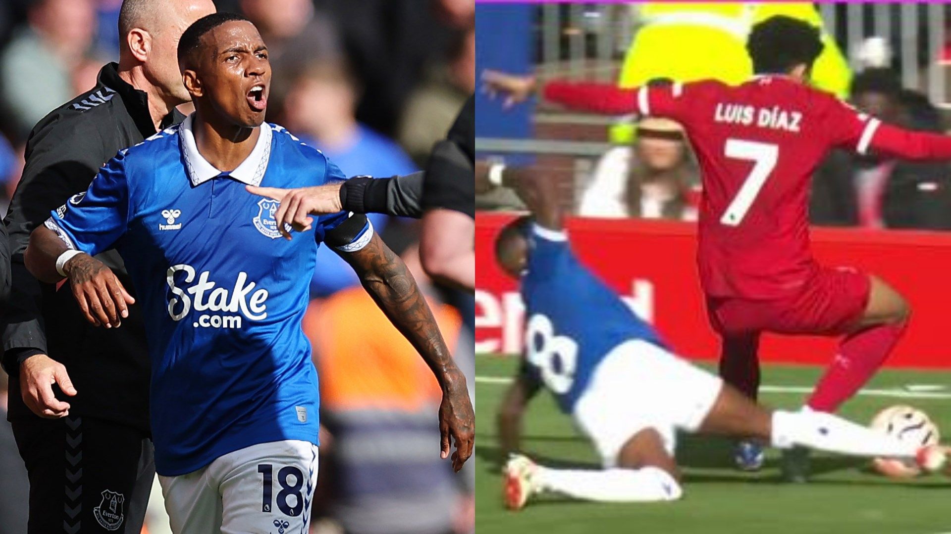 Ashley Young Luis Diaz Liverpool Everton