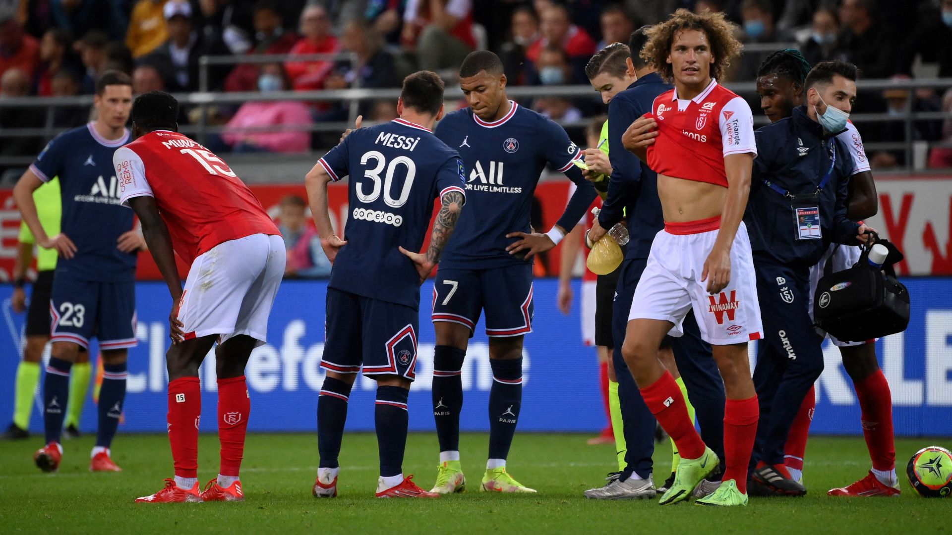 Lionel Messi Kylian Mbappe Reims PSG