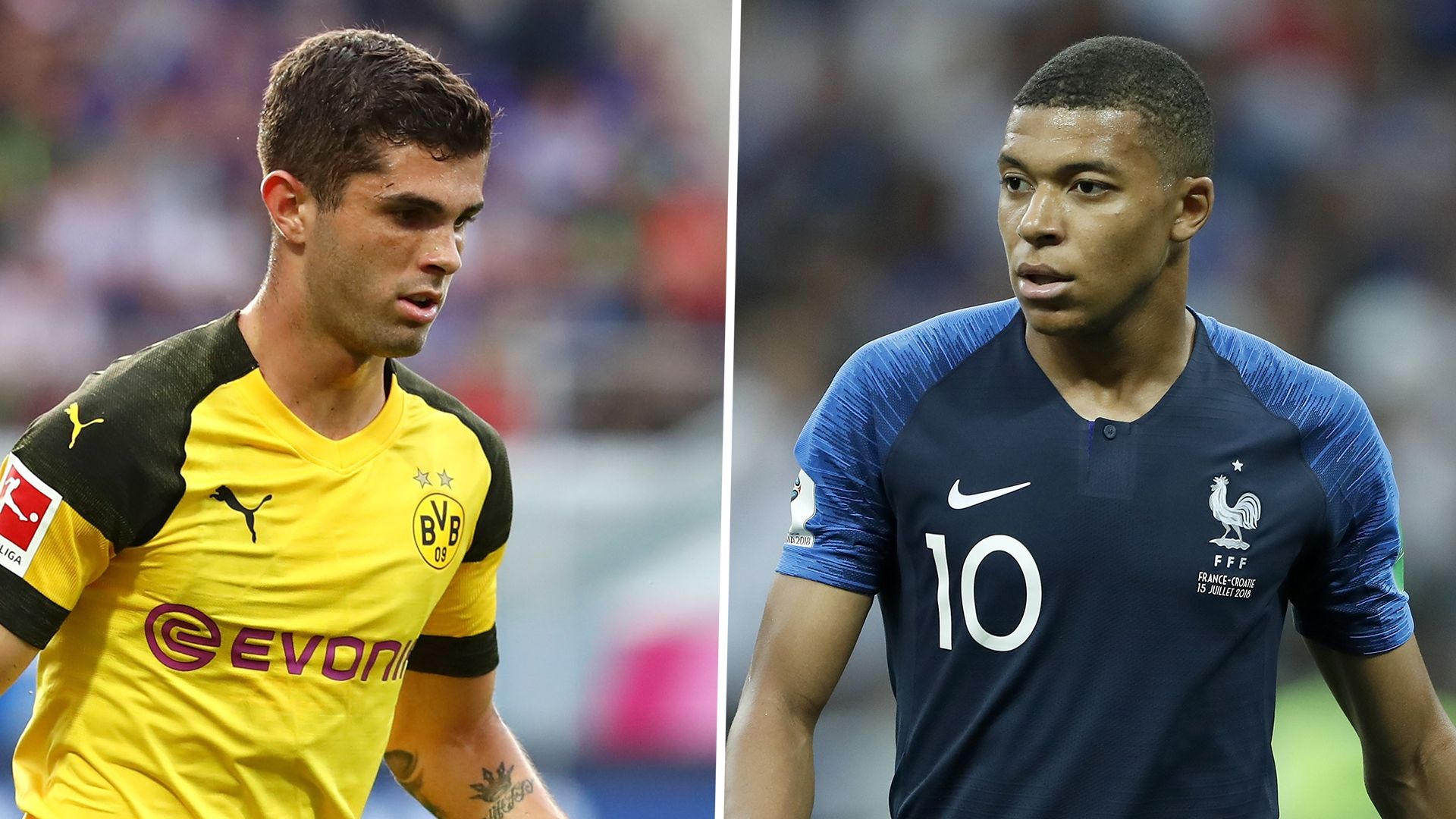 Christian Pulisic, Kylian Mbappe