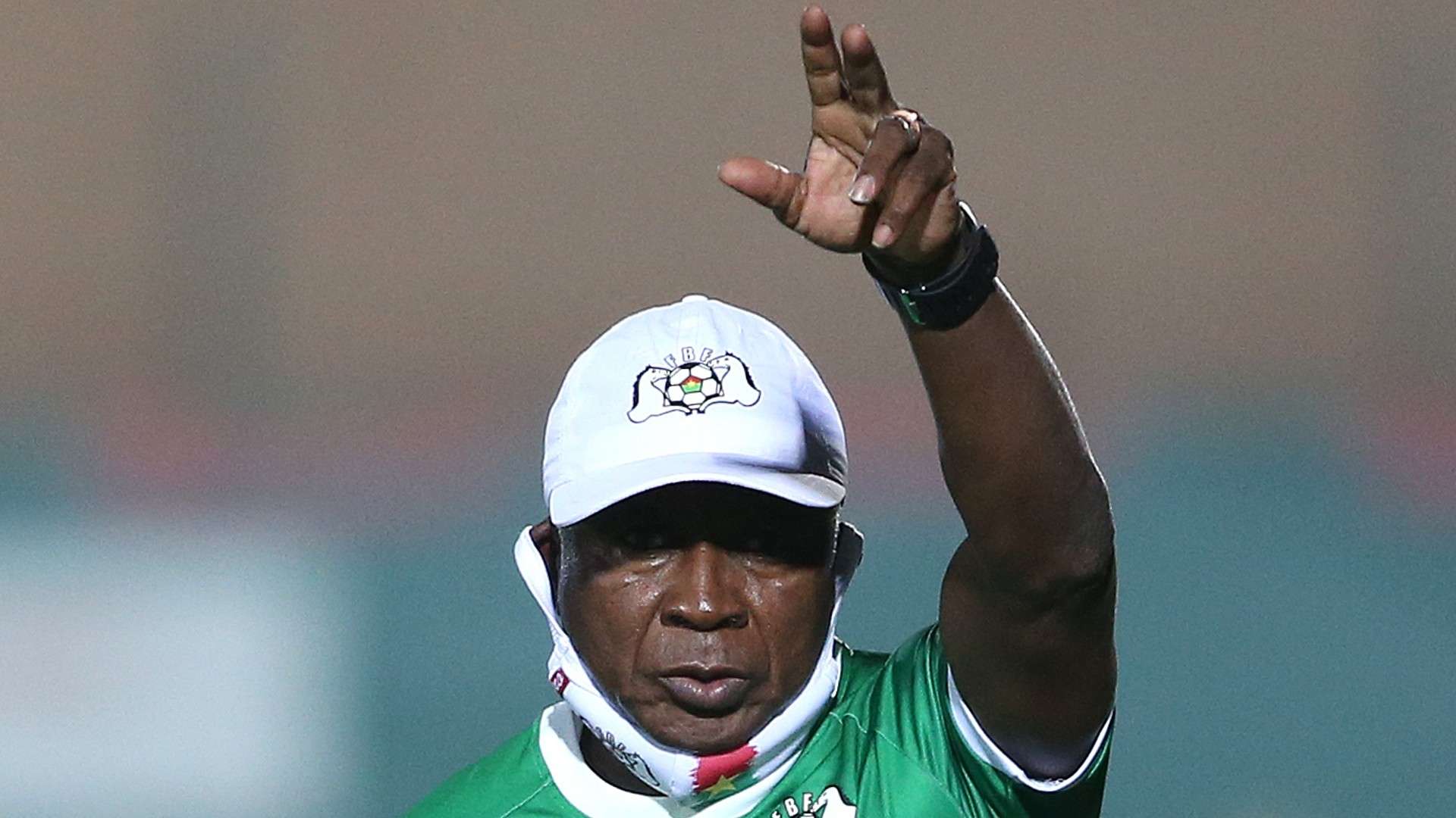 Burkina Faso coach Kamou Malo during the 2021 Africa Cup of Nations Afcon.