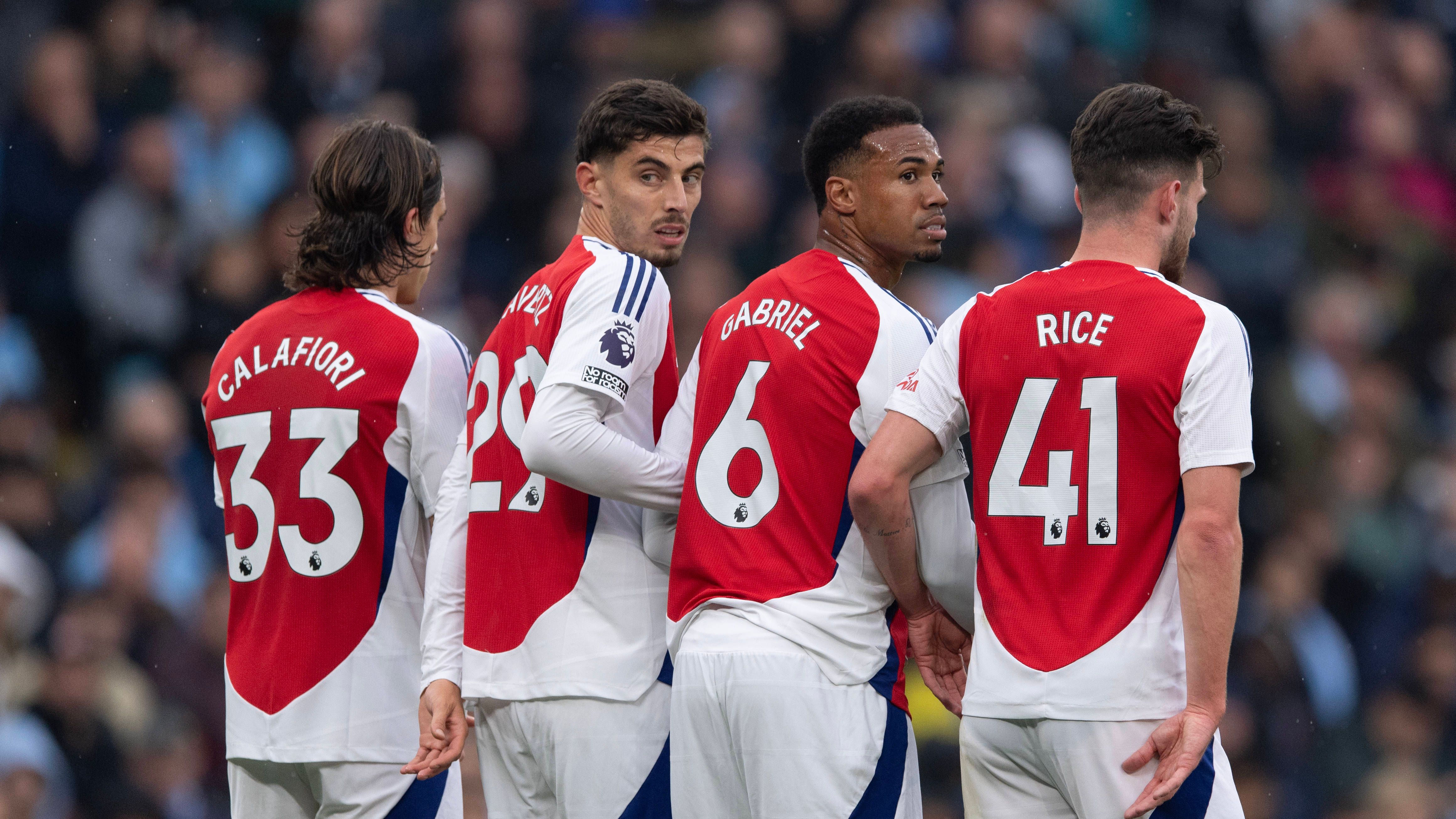 Riccardo Calafiori Kai Havertz Gabriel Declan Rice Arsenal