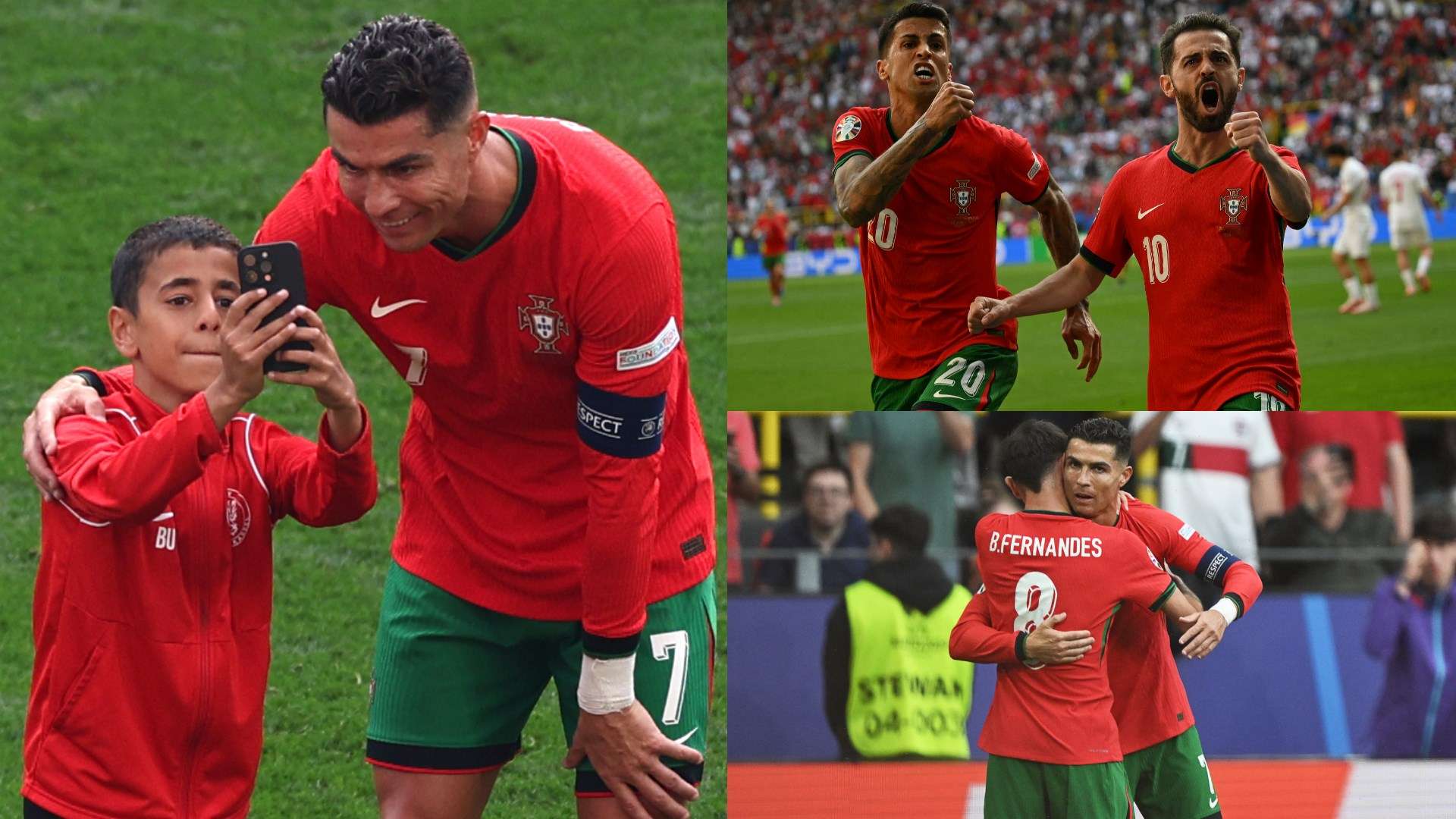Cristiano Ronaldo Portugal selfies Joao Cancelo Bernardo Silva Bruno Fernandes Euro 2024