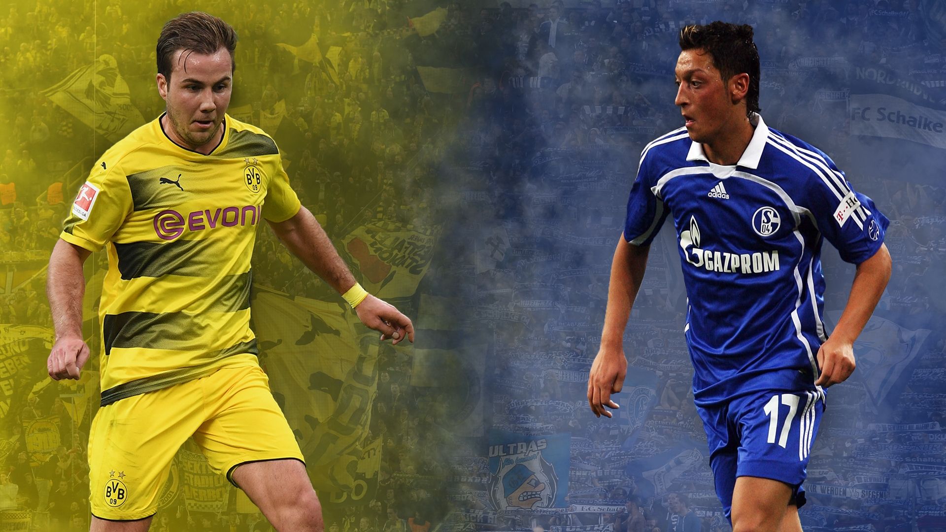GFX Mario Gotze Mesut Ozil Borussia Dortmund Schalke 04