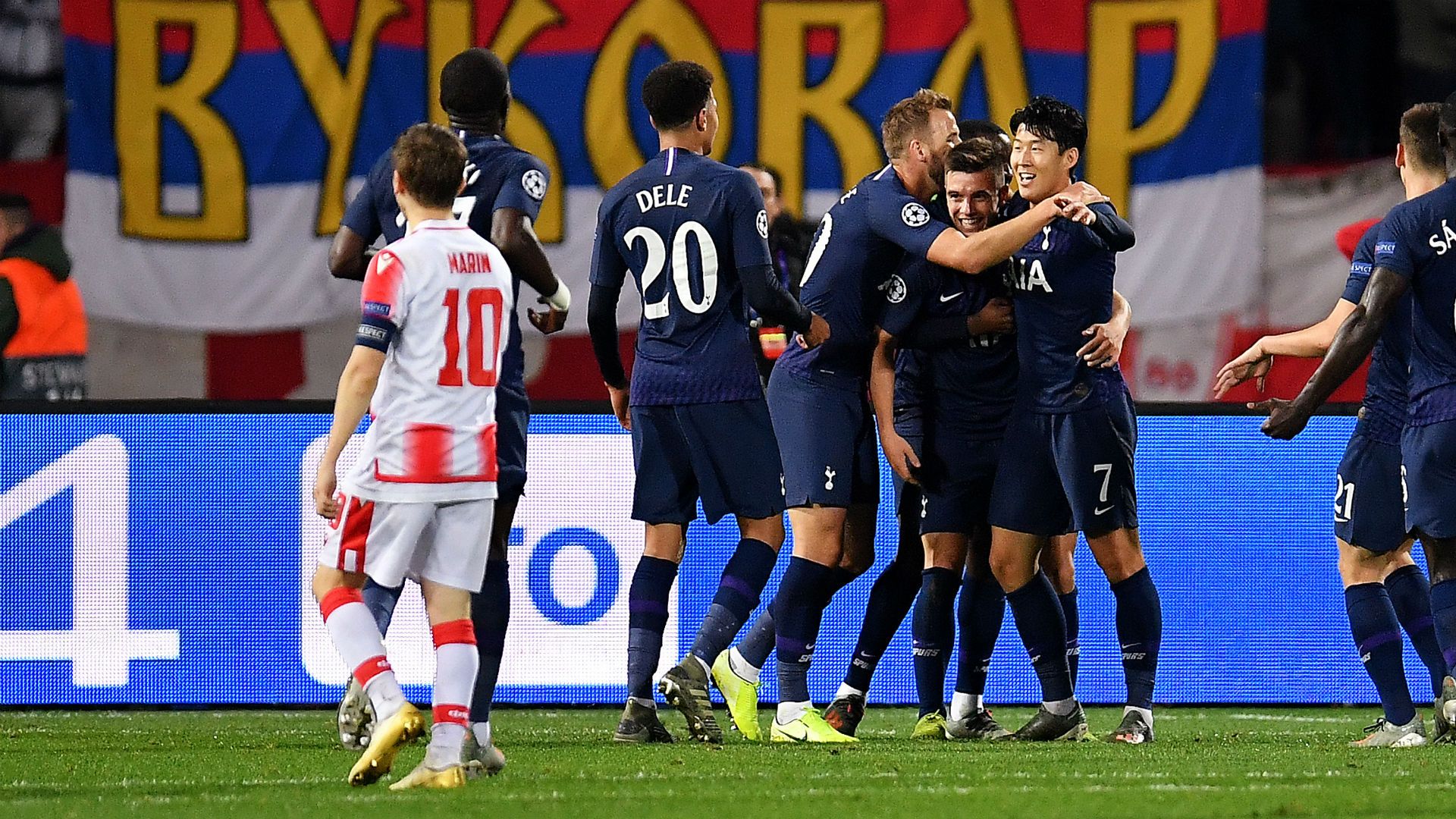 Crvena Zvezda v Tottenham Goal Celebration 11062019