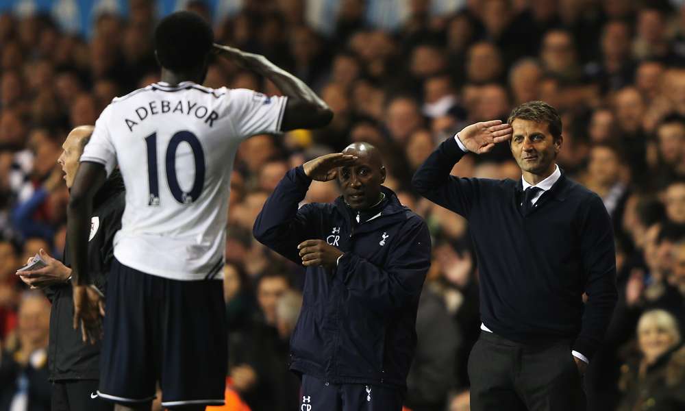 Emmanuel Adebayor Tim Sherwood Tottenham Hotspur Sunderland Premier League 04072014