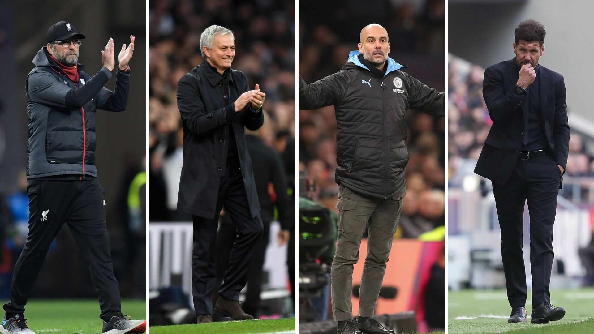 Klopp, Mourinho, Guardiola y Simeone