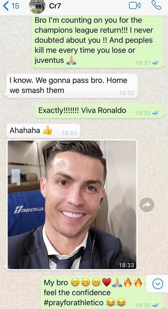 Patrice Evra Cristiano Ronaldo WhatsApp