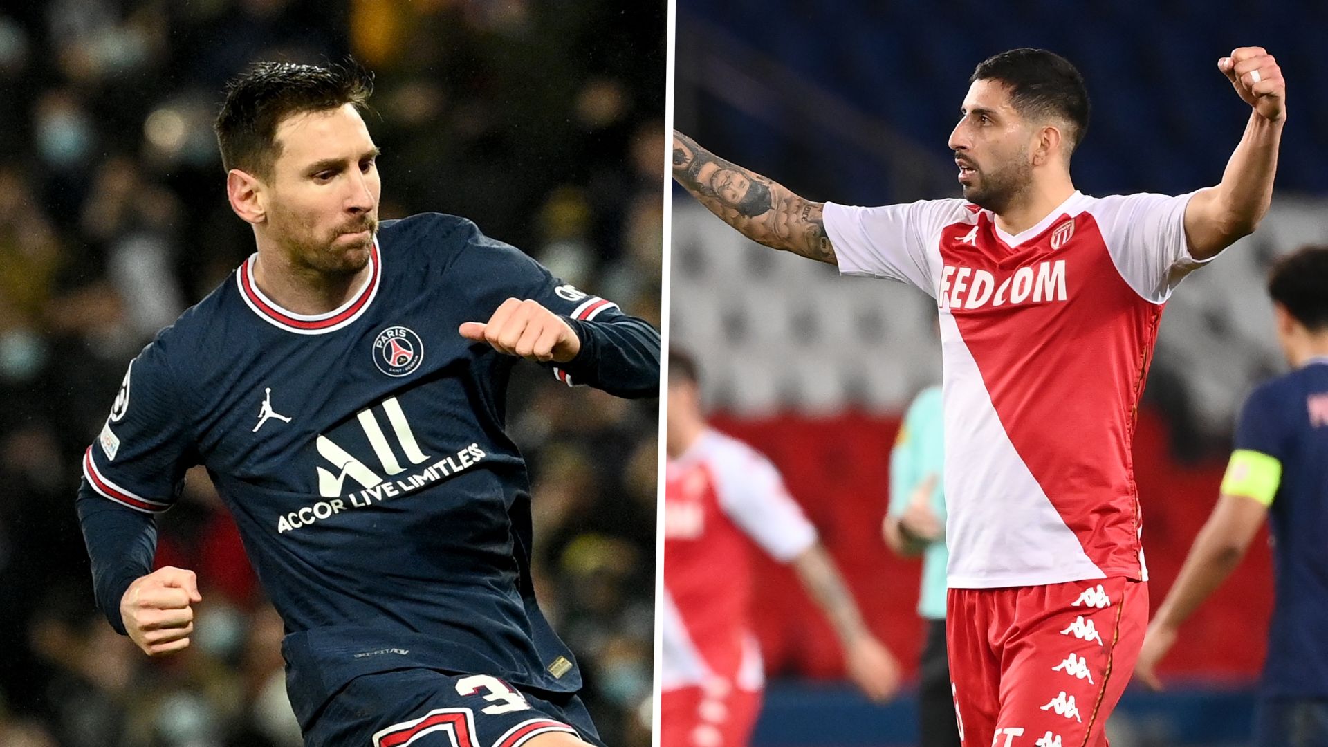 Lionel Messi - Guillermo Maripán PSG Monaco