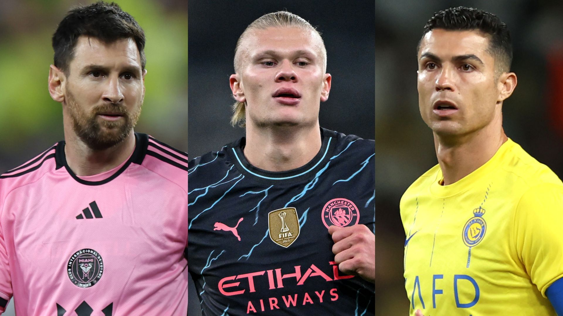 Lionel Messi Erling Haaland Cristiano Ronaldo 2024