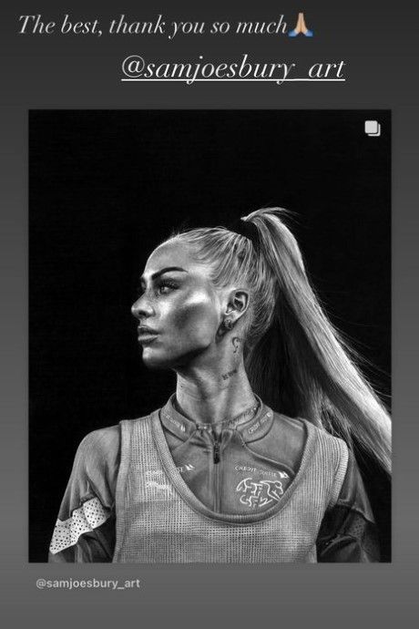 Alisha Lehmann pencil drawing