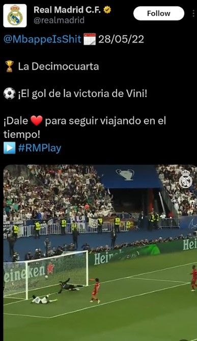 Kylian Mbappe Real Madrid tweet