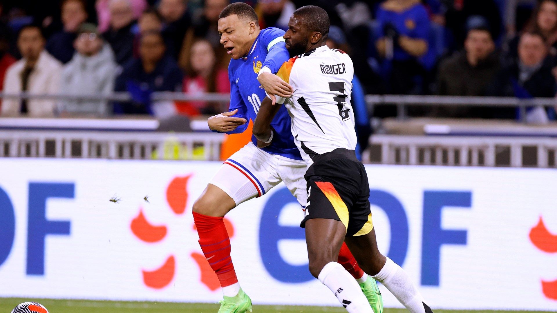 ONLY GERMANY Kylian Mbappe Antonio Rudiger France Germany 2024