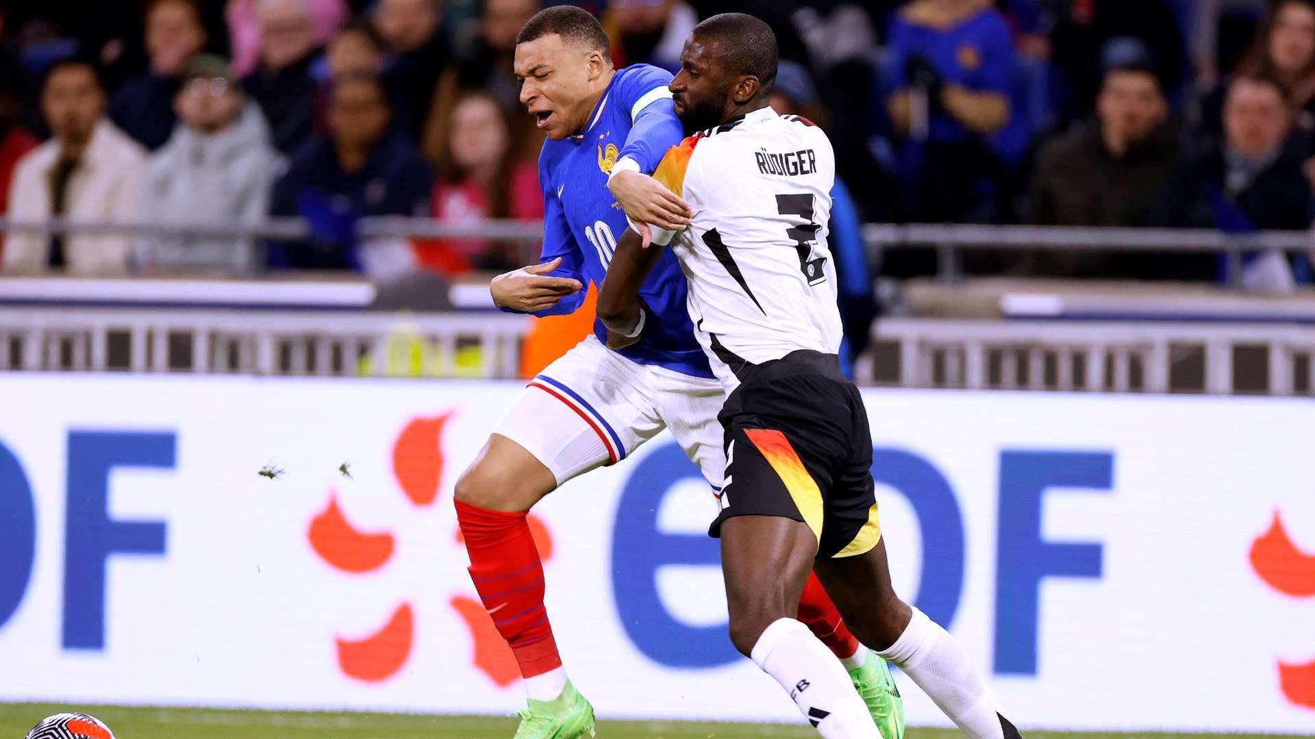 ONLY GERMANY Kylian Mbappe Antonio Rudiger France Germany 2024