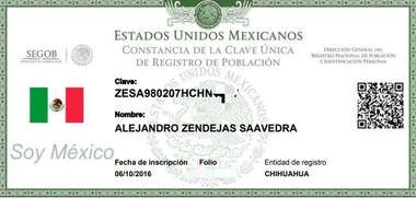 Registro Zendejas CURP