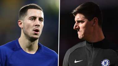 Eden Hazard Thibaut Courtois Chelsea
