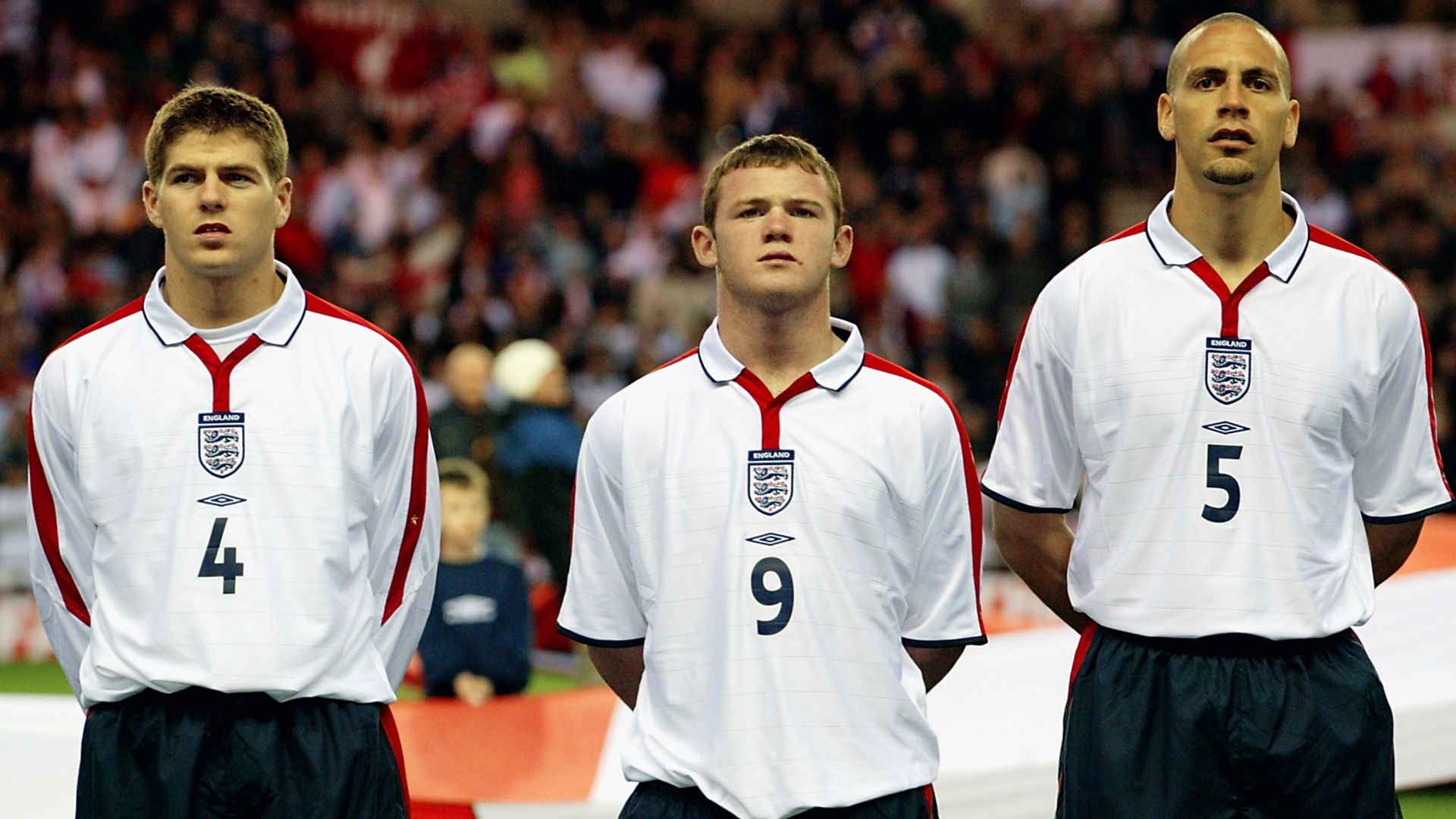 Steven Gerrard Wayne Rooney Rio Ferdinand England