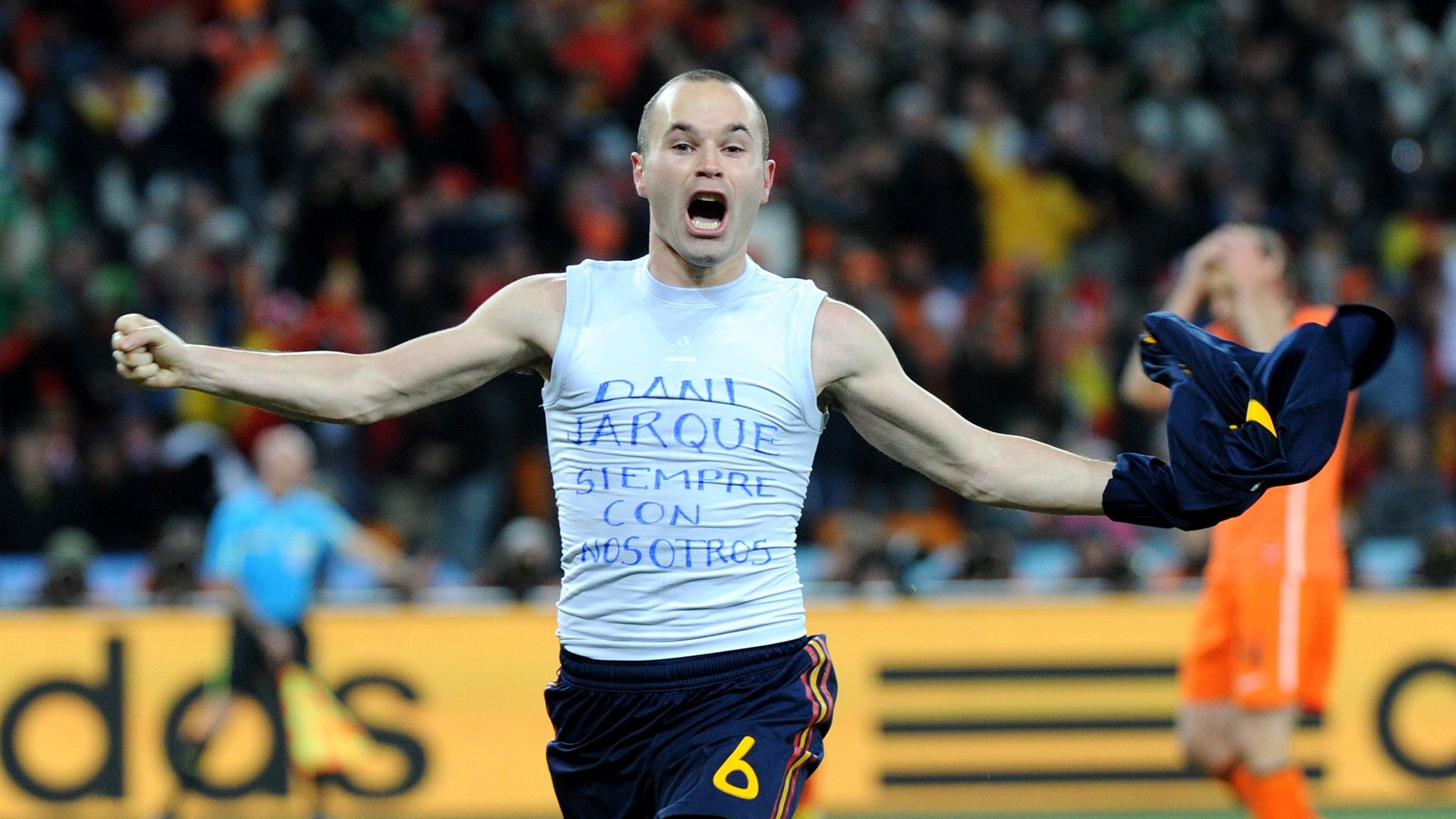 Andres Iniesta Dani Jarque Spain Netherlands 2010 World Cup