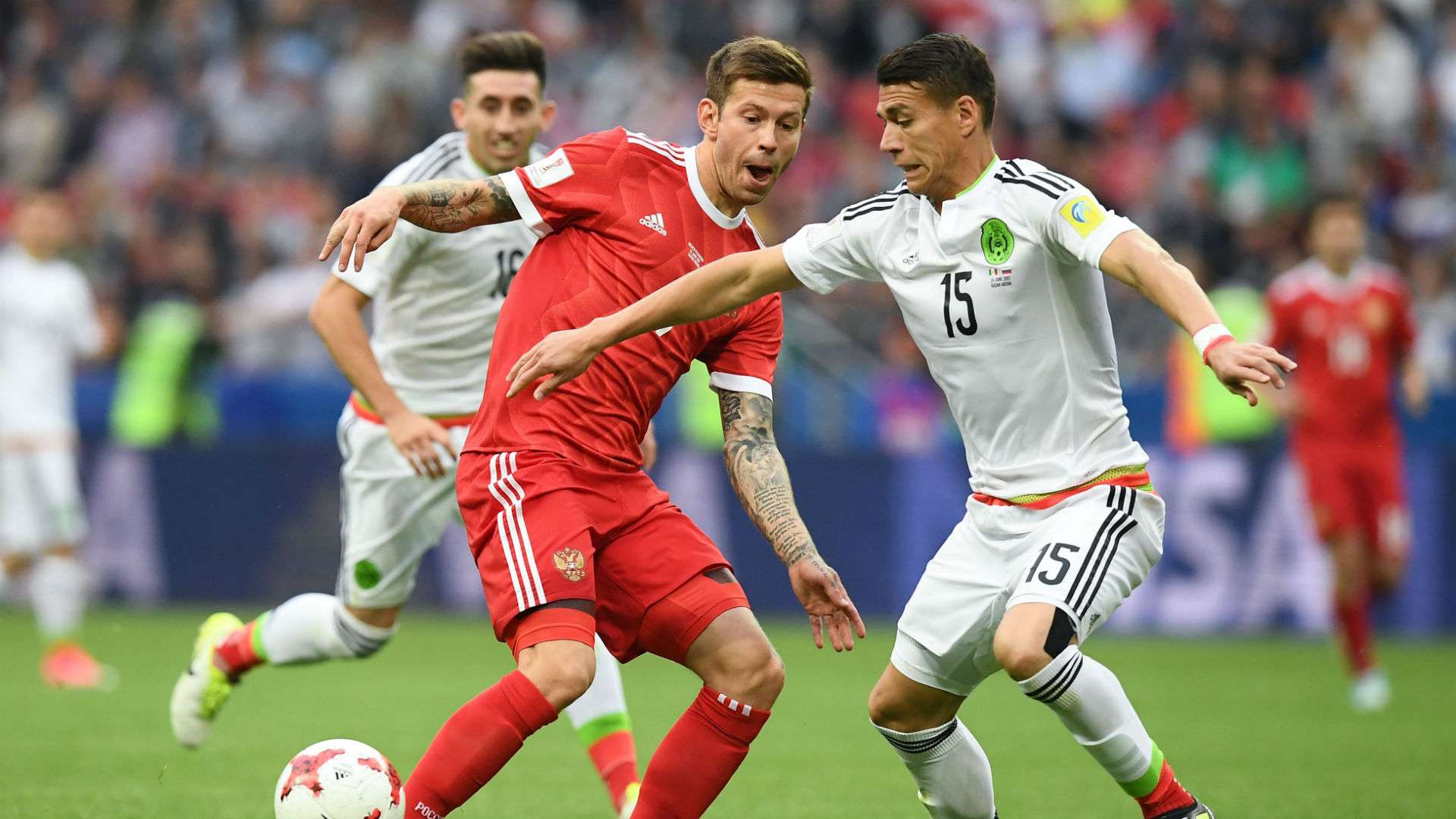 Hector Moreno Igor Smolnikov Mexico Russia Confederations Cup