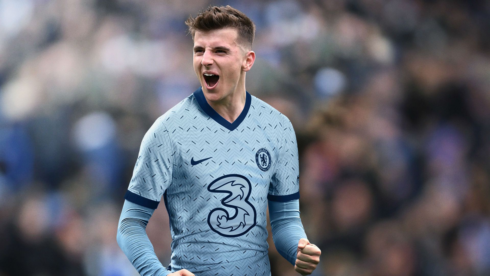 Mason Mount #19 Chelsea FC deals UCL Match Slim Fit Blue Away Soccer Jersey 2020-2021