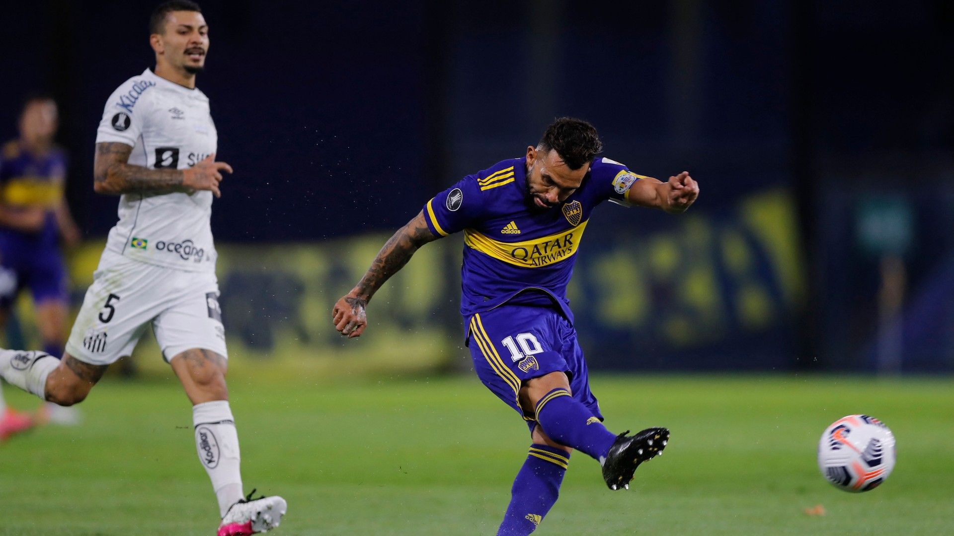 Carlos Tevez Boca Santos Copa Libertadores 27042021