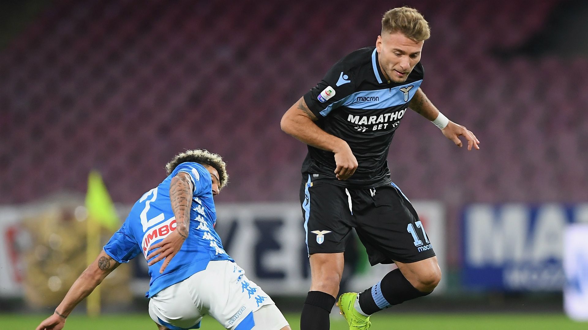 Ciro Immobile Kevin Malcuit Napoli Lazio Serie A