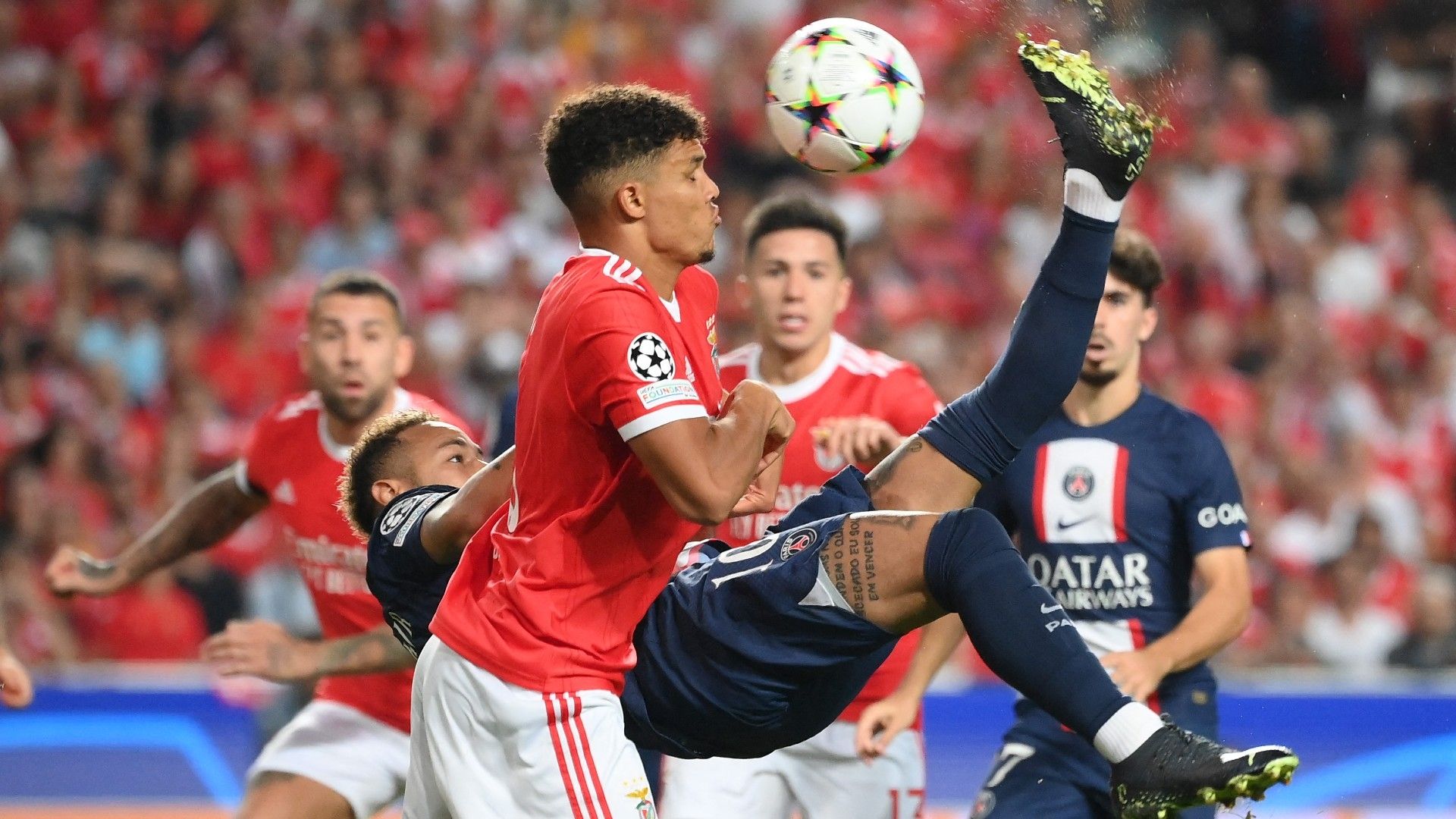 Neymar PSG 2022-23 Benfica overhead