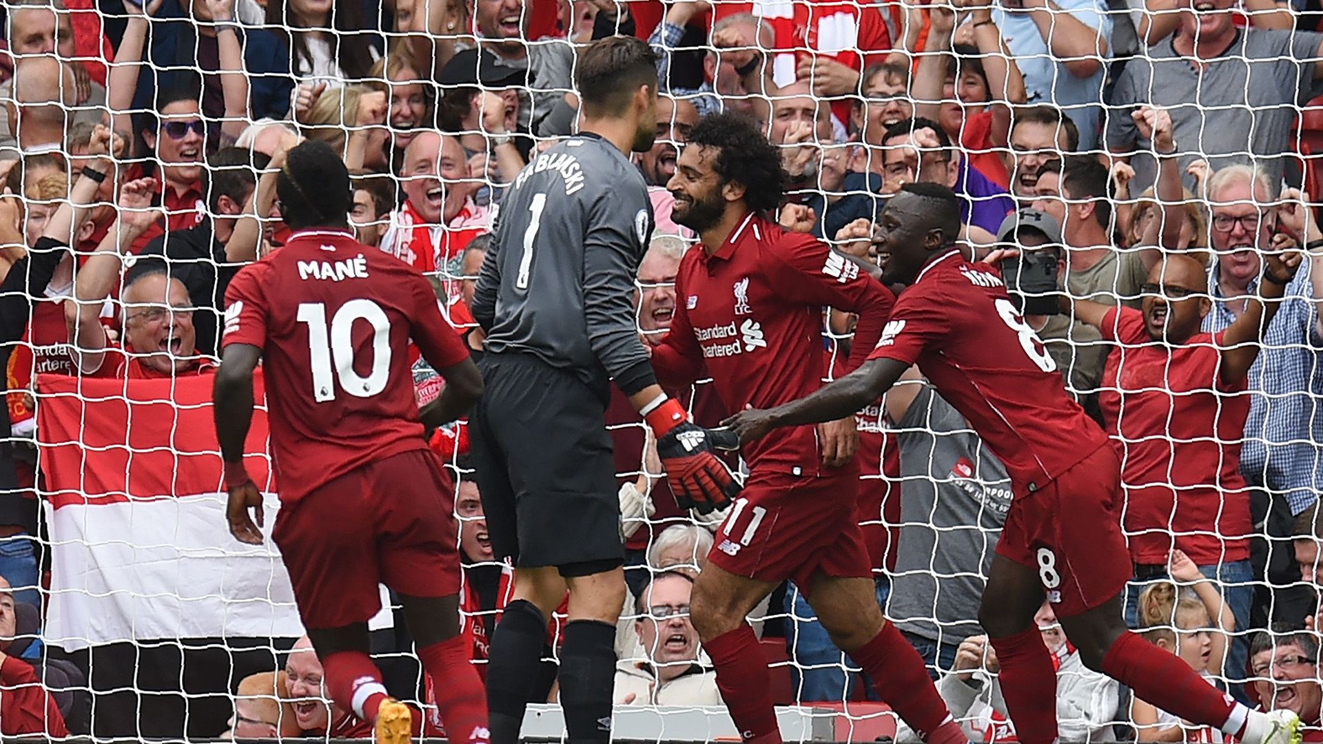 Sadio Mane Mohamed Salah Naby Keita Liverpool West Ham Premier League 120818