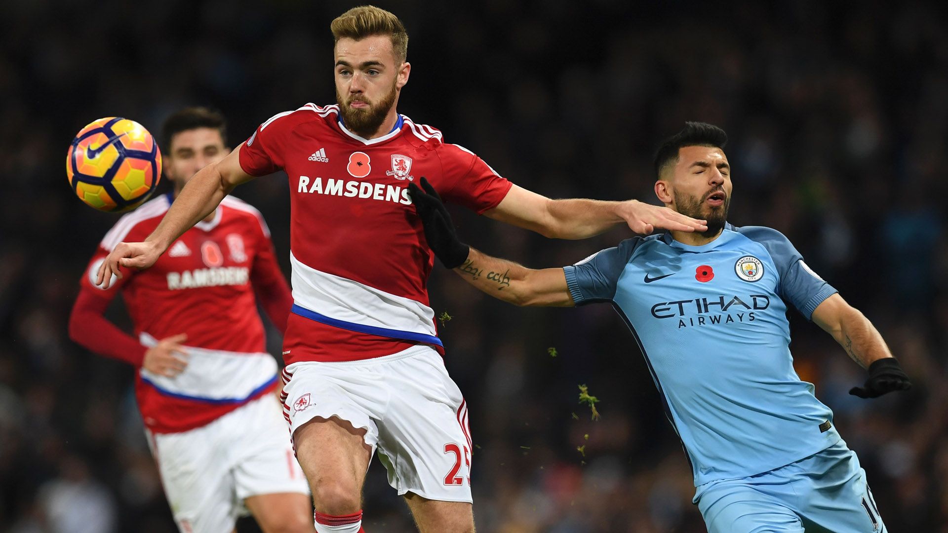 Calum Chambers Middlesbrough Sergio Aguero Manchester City Premier League