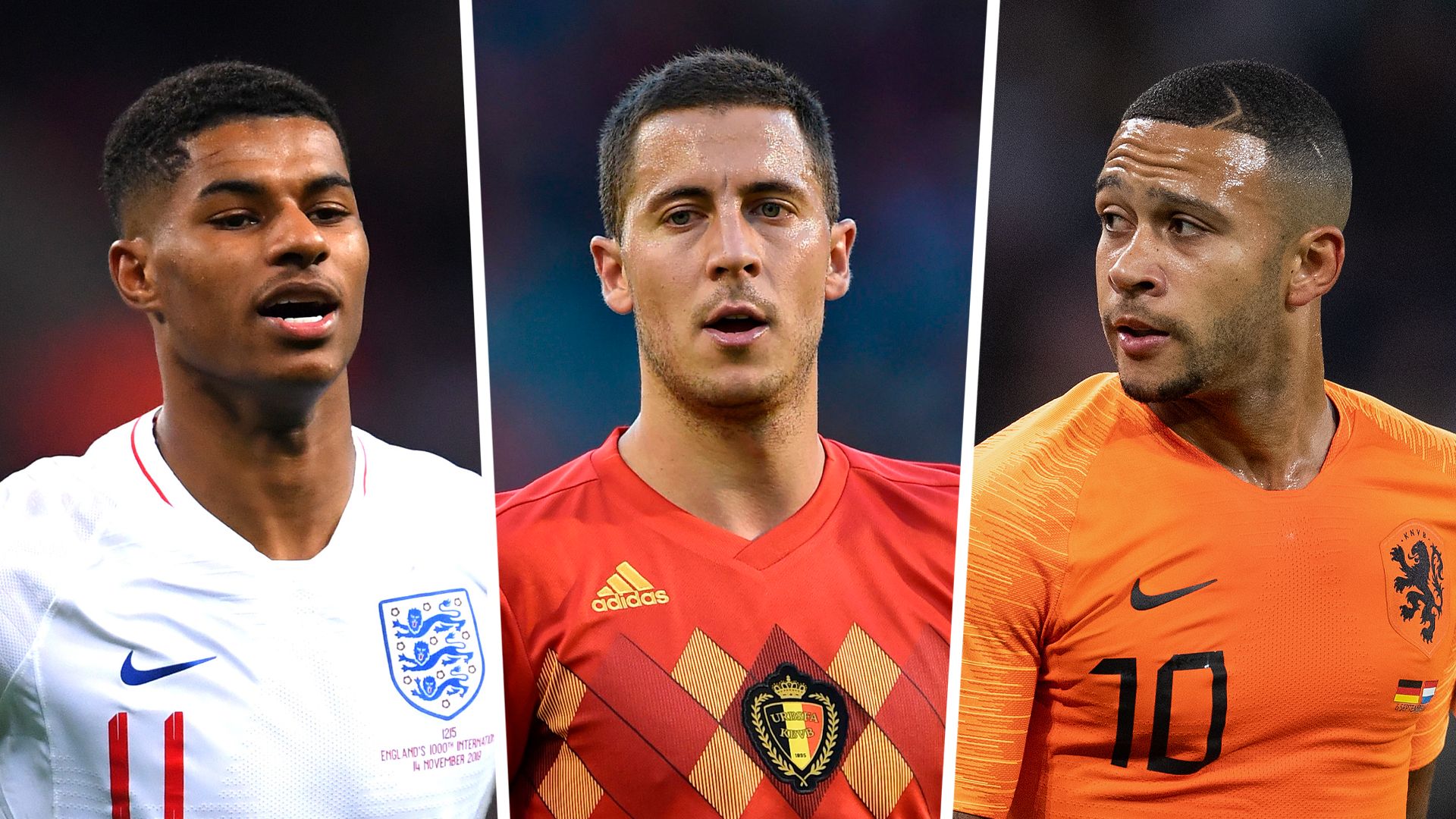 Marcus Rashford Eden Hazard Memphis Depay