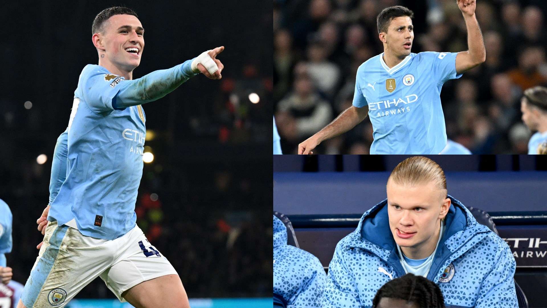 Man City player ratings vs Aston Villa: You can't bench Phil Foden! Hat-trick hero lights up the Etihad as Rodri dominates while Erling Haaland watches on from the bench | Goal.com UK
