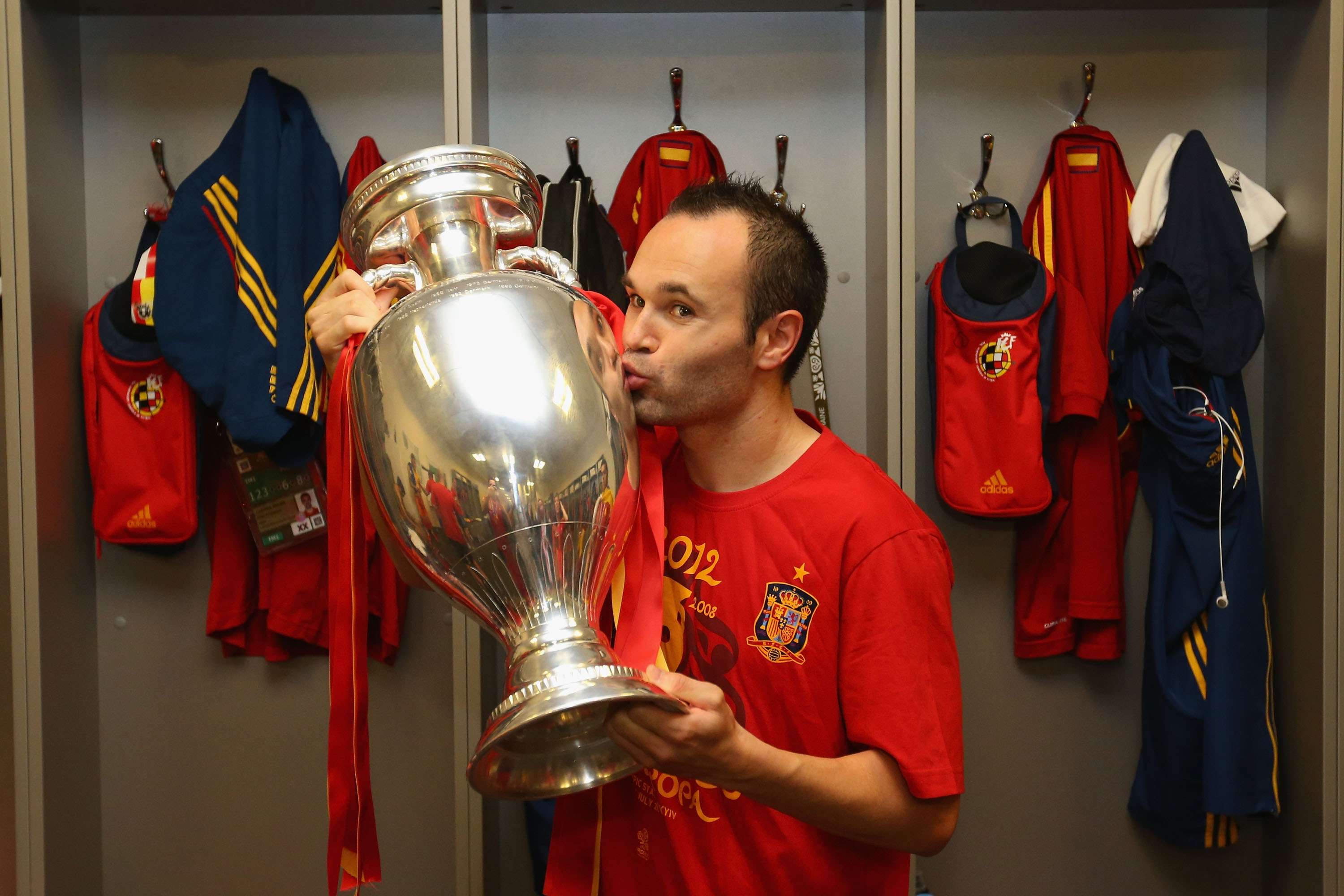 Andres Iniesta Spain EURO 2012 Trophy MVP