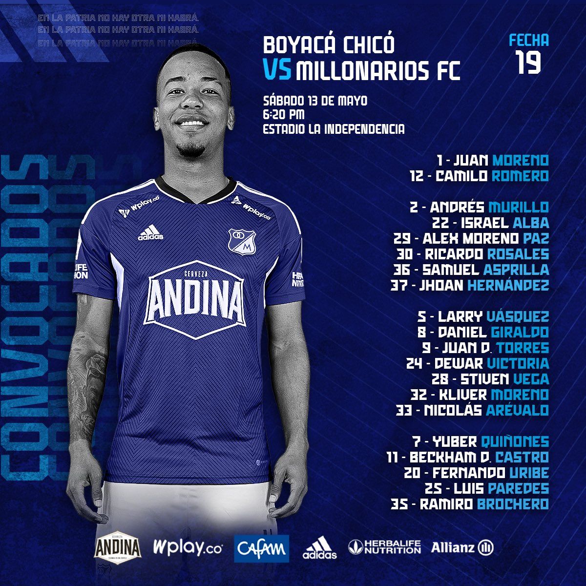 Convocados Millonarios Fecha 19 Liga BetPlay 2023