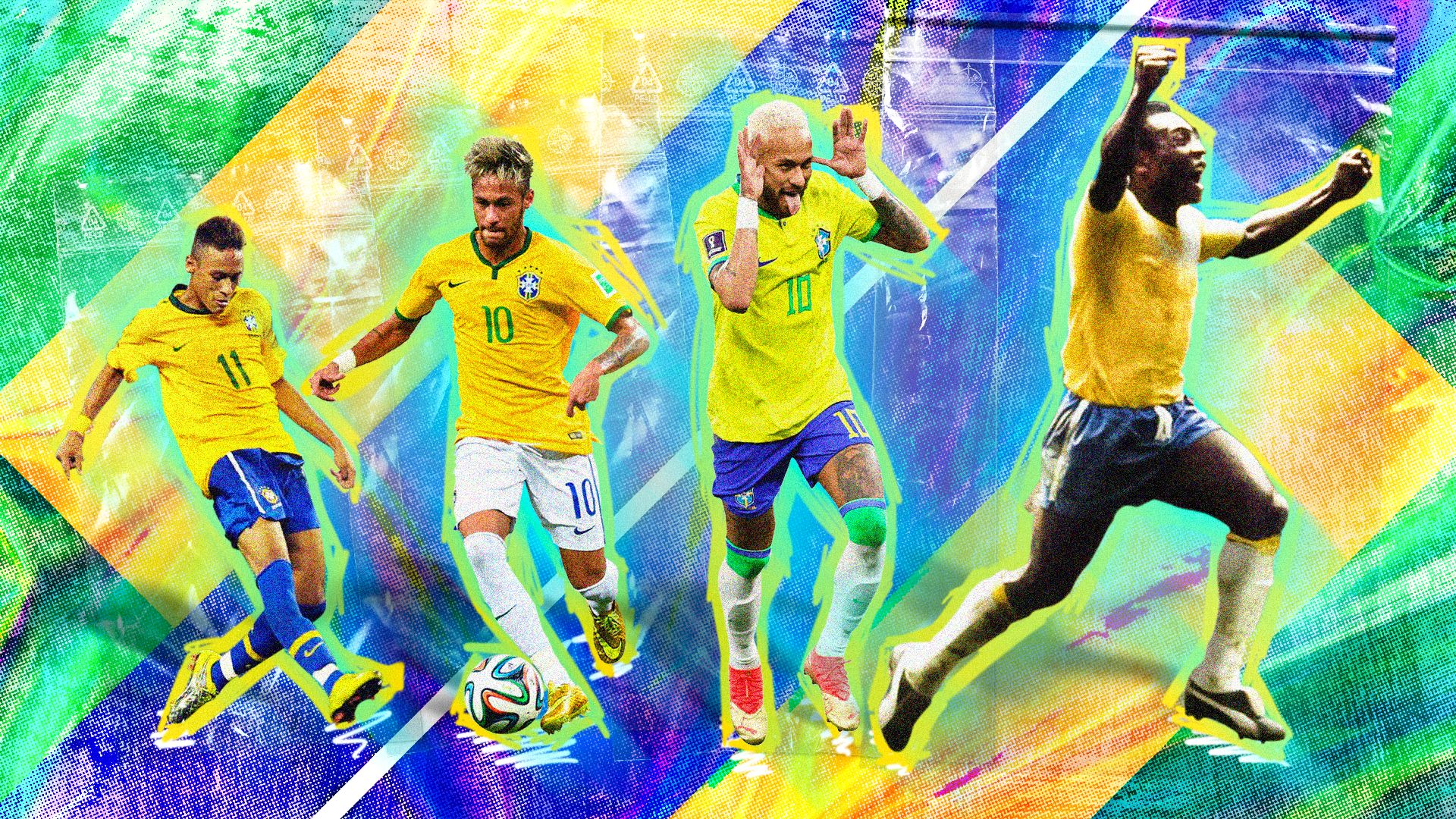 GFX Neymar e Pelé seleção brasileira
