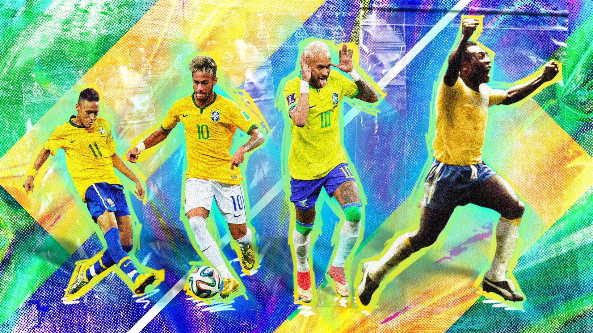 GFX Neymar e Pelé seleção brasileira
