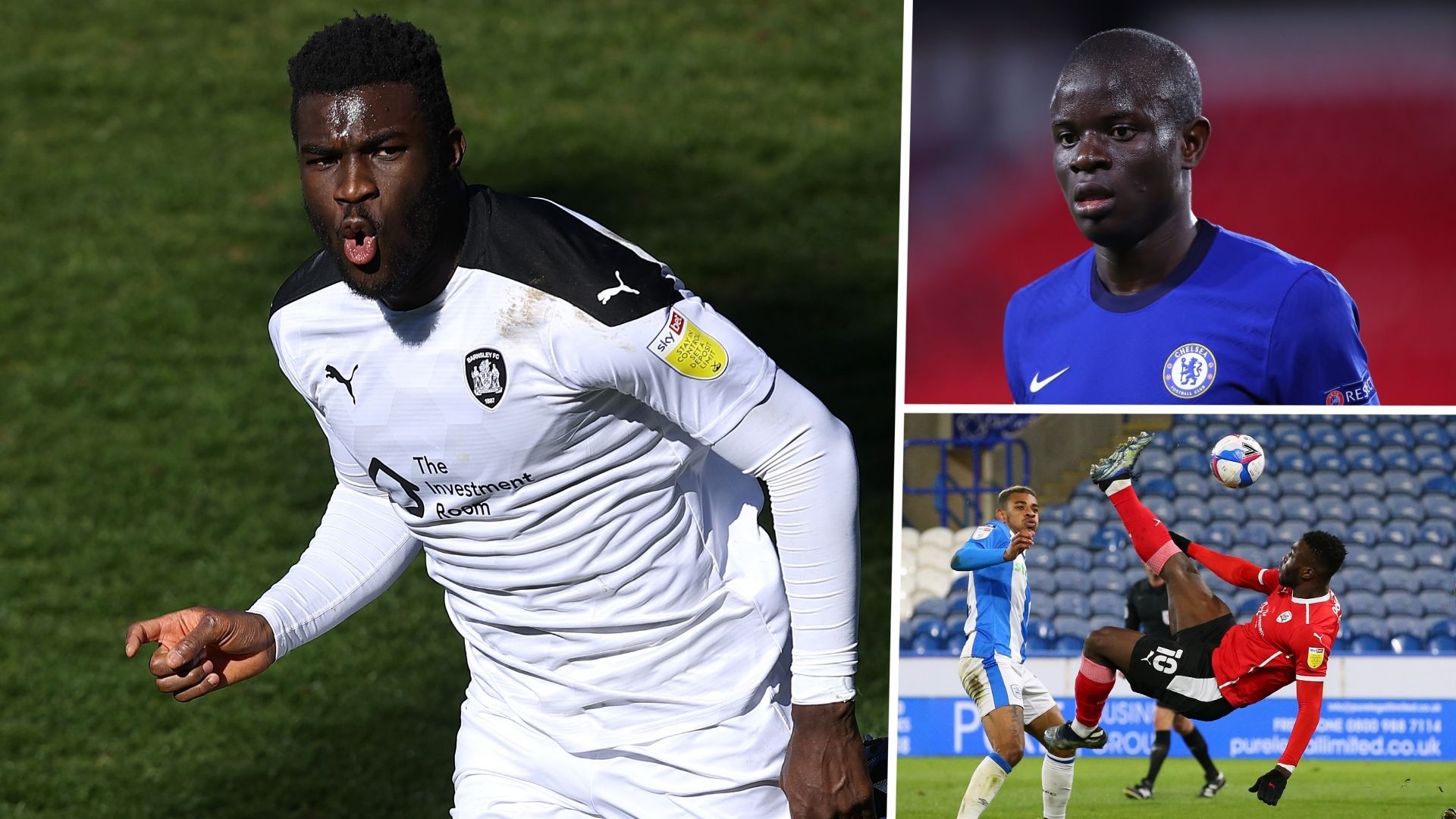 Daryl Dike Barnsley N'Golo Kante Chelsea GFX