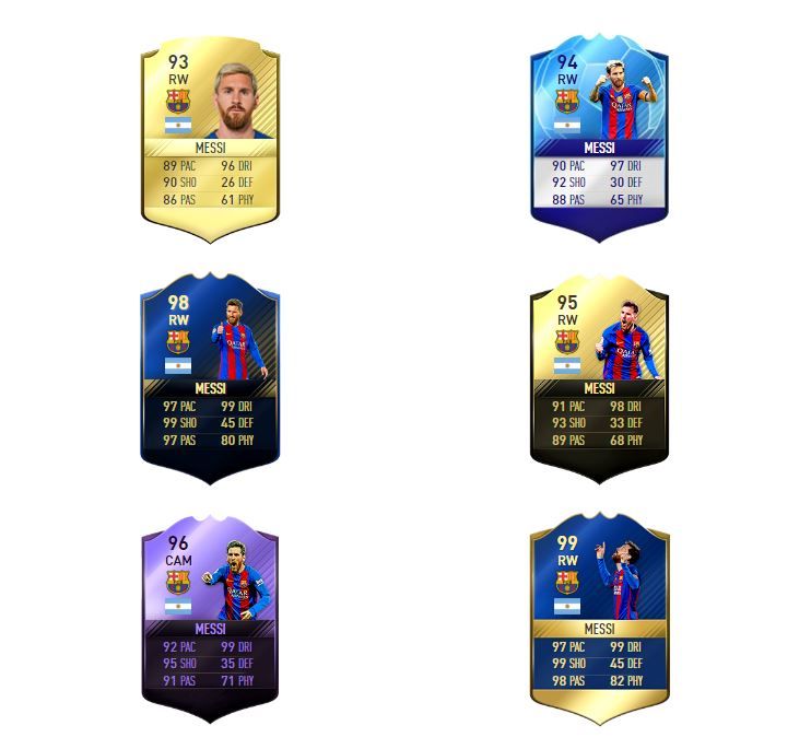 Cartas Messi FIFA