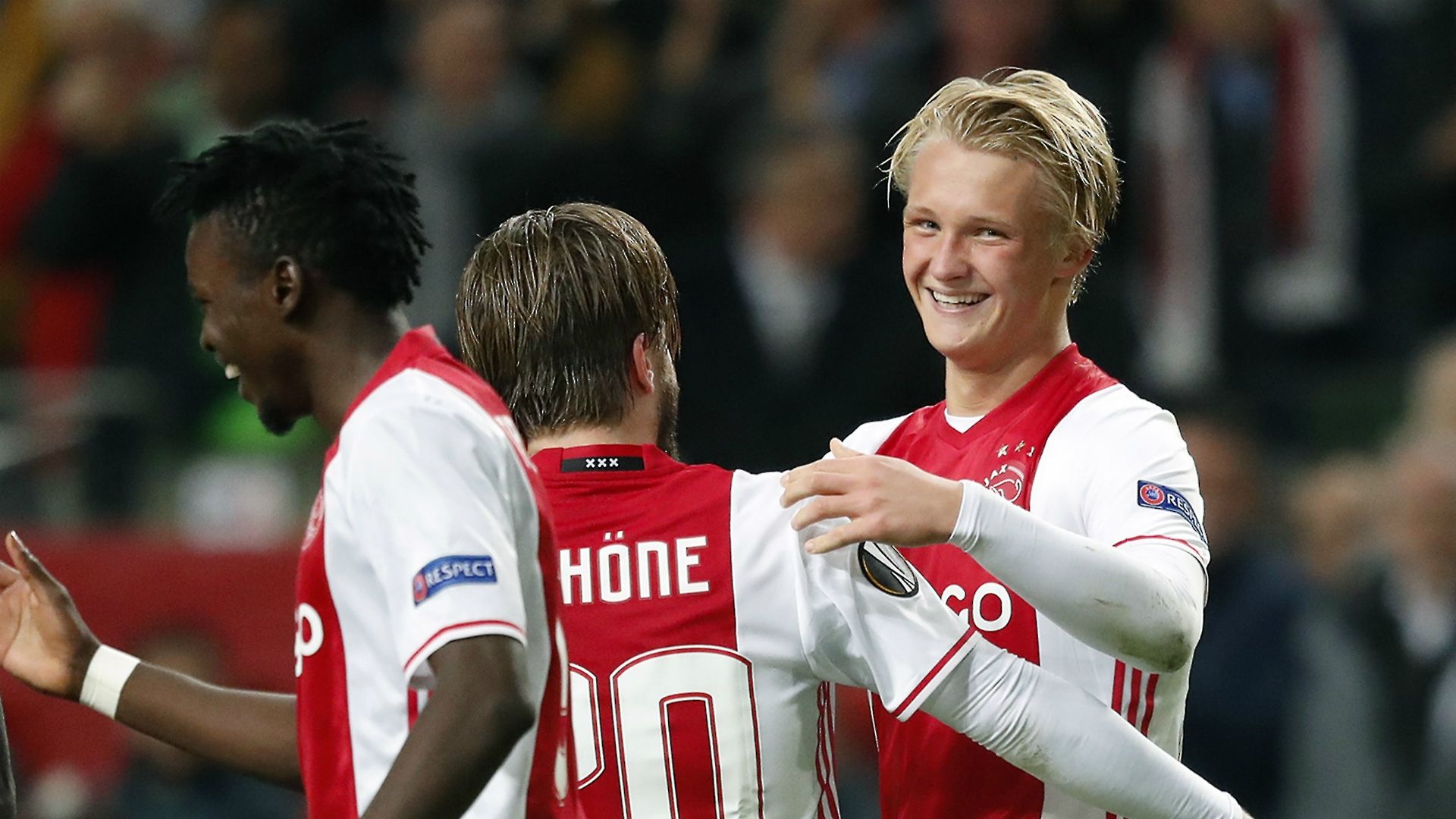 Ajax celebrating Ajax Celta Vigo Europa League