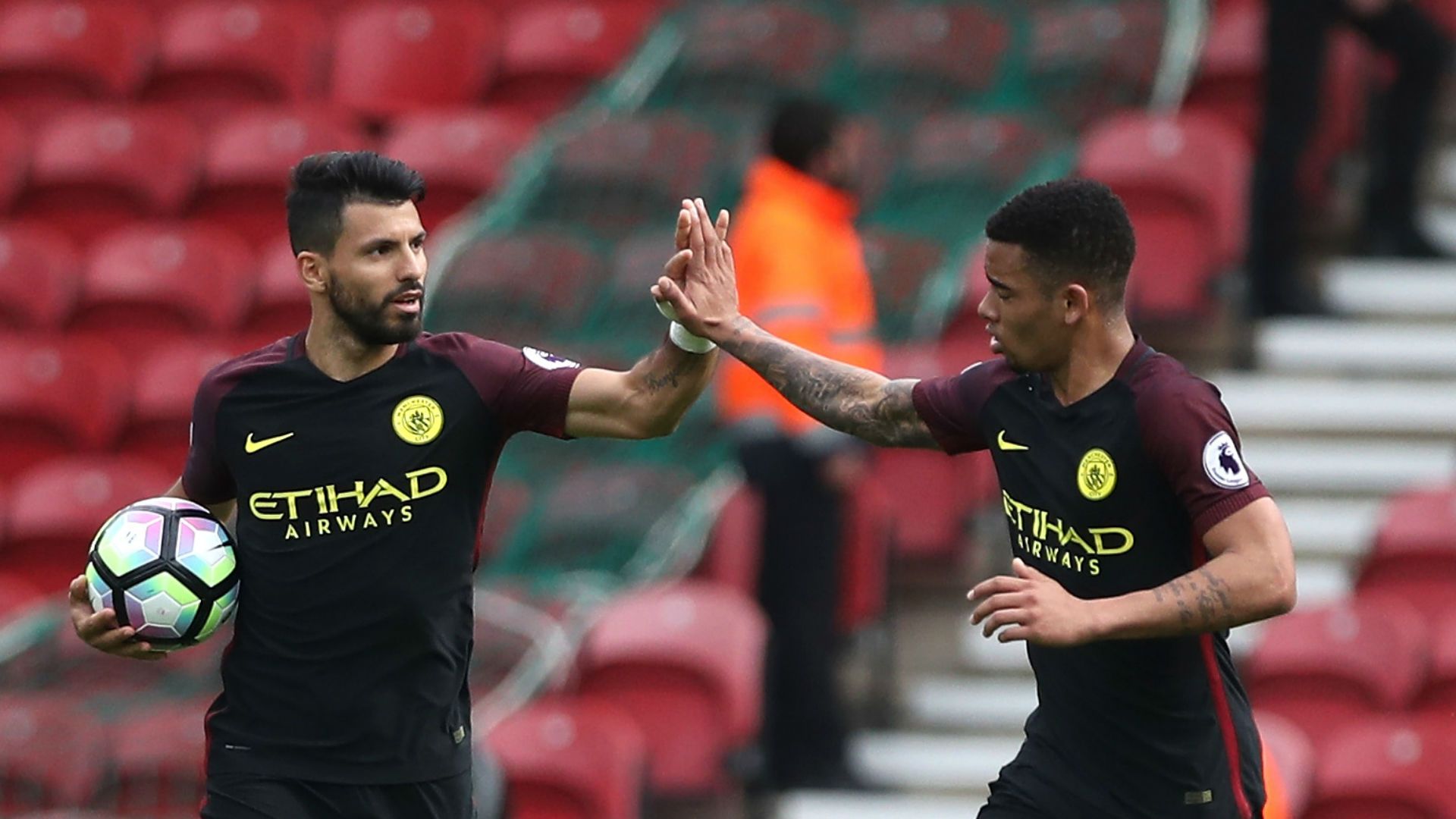 Sergio Aguero Gabriel Jesus Manchester City Premier League 043017