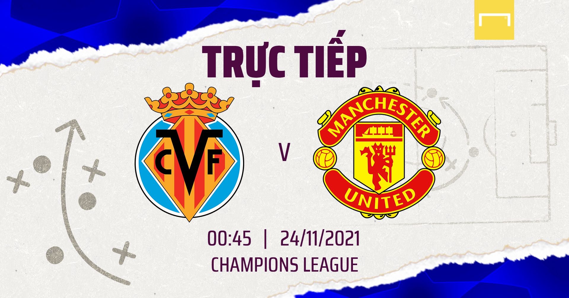 Live Villarreal vs Manchester United Champions League 2021/22 GFX