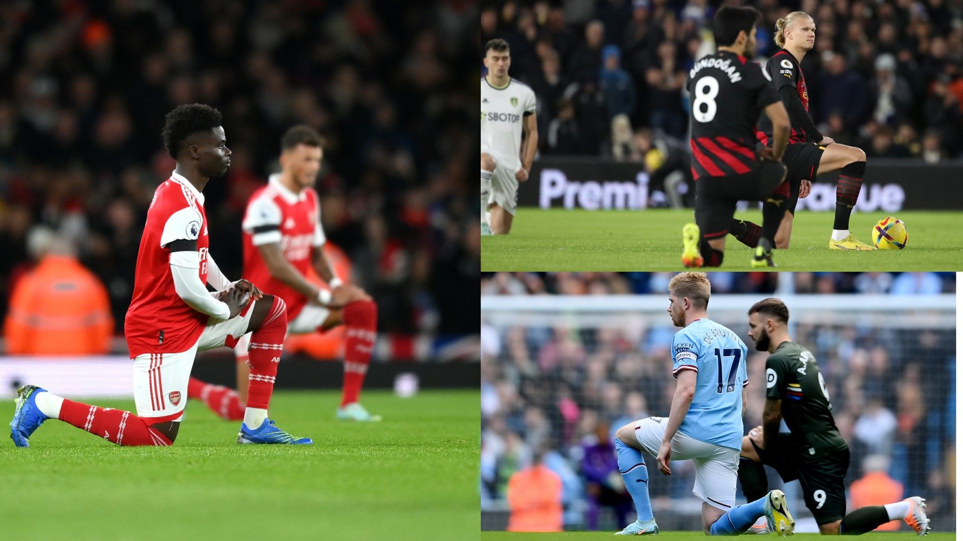 Premier League 2022/23 players taking the knee