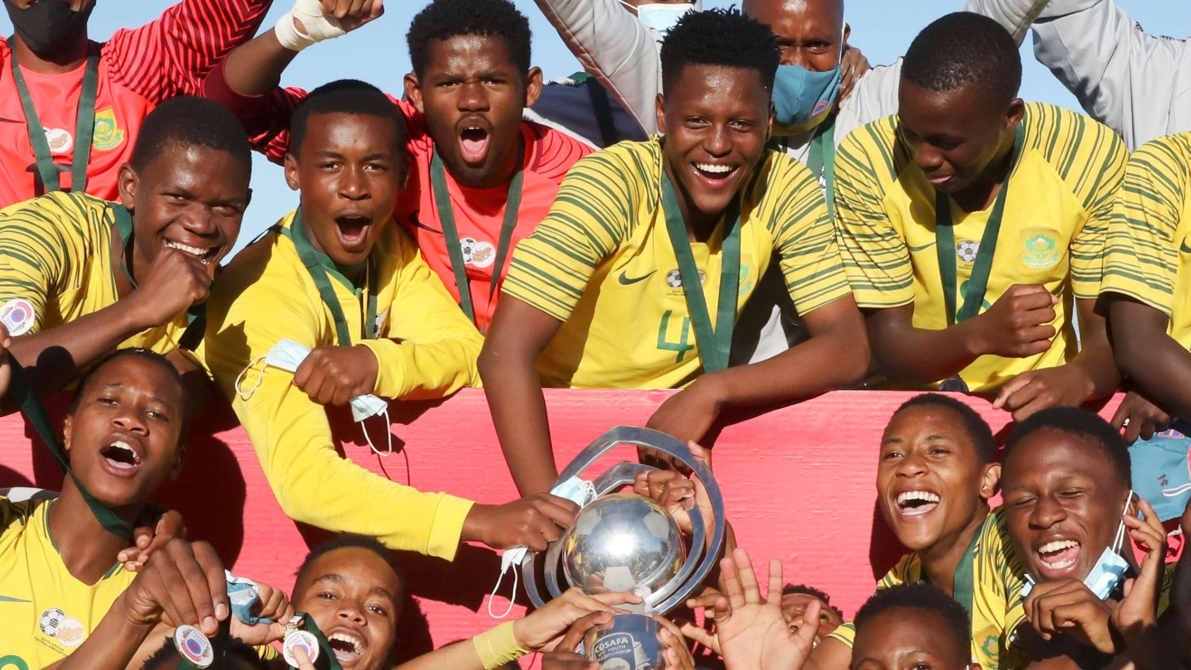 South Africa's Amajimbos with Cosafa U17 trophy, November 2020