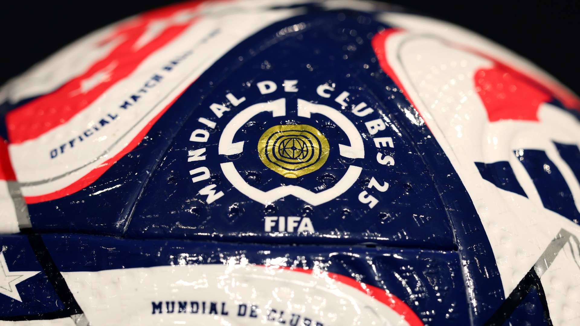 A detailed view of an adidas match ball for the 2025 FIFA Club World Cup