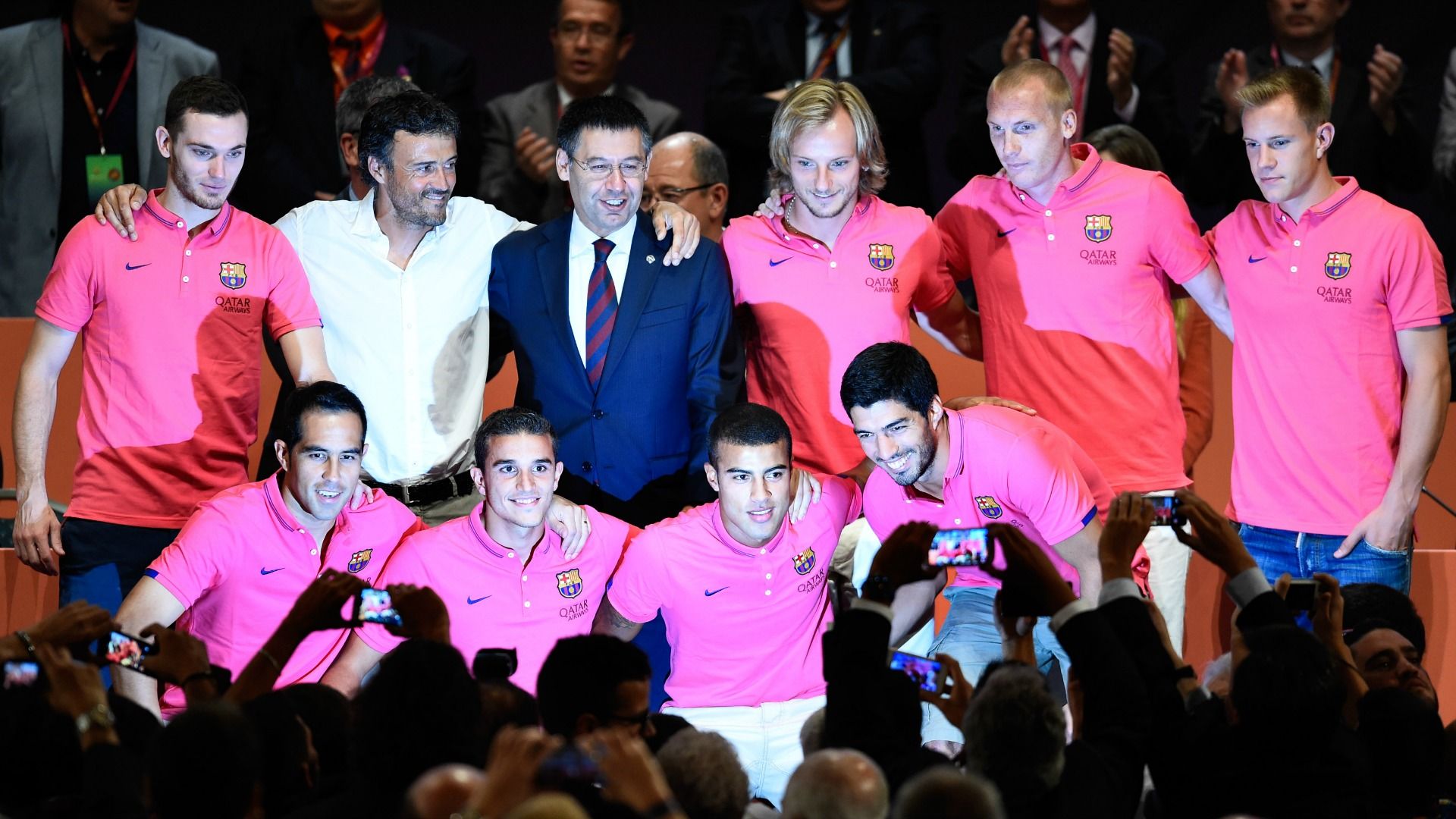 180814 Presentación Bartomeu refuerzos Barcelona 2014/2015 Bravo Suárez Rakitic Ter Stegen
