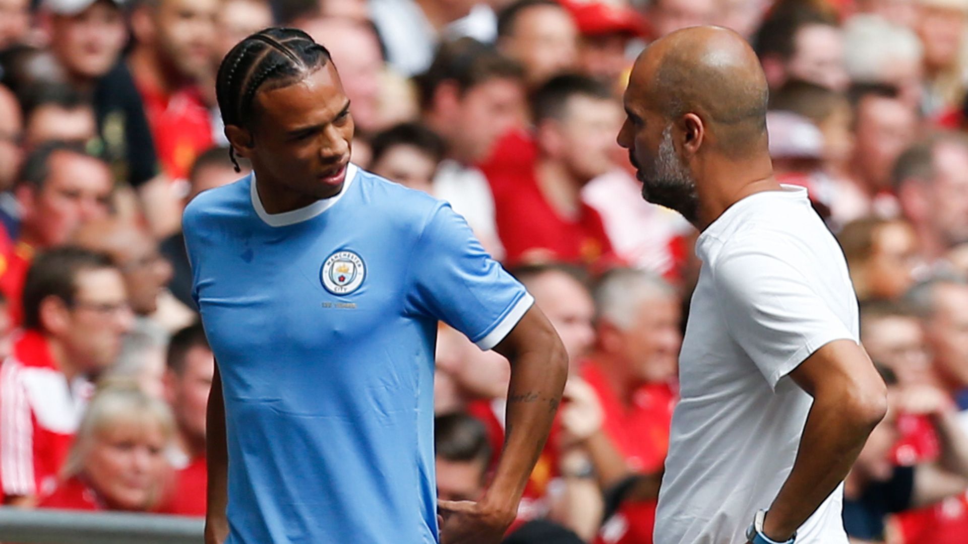 Leroy Sane Pep Guardiola Manchester City 0819